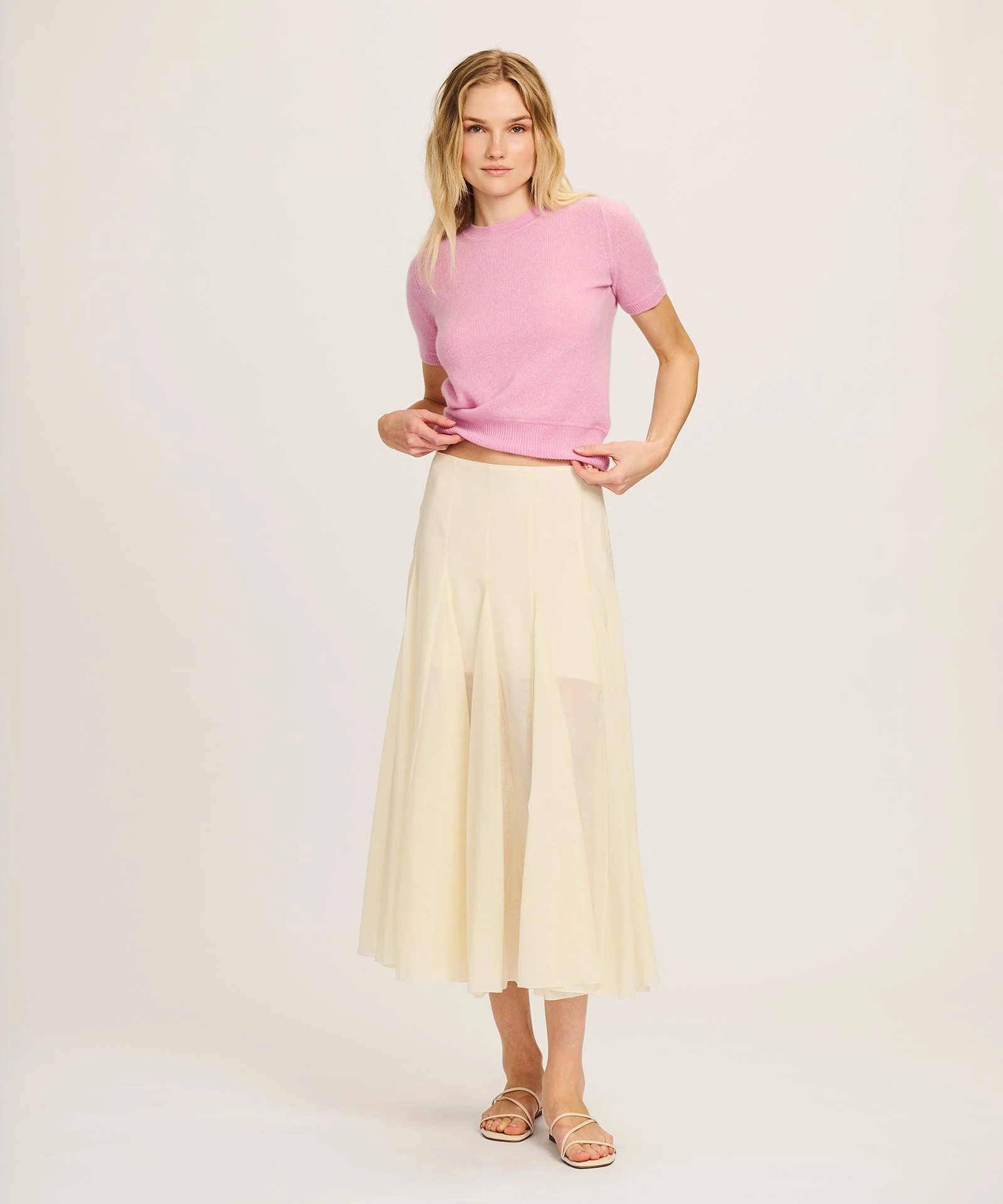 Lightweight Cashmere Short Sleeve Sweater - Image 5