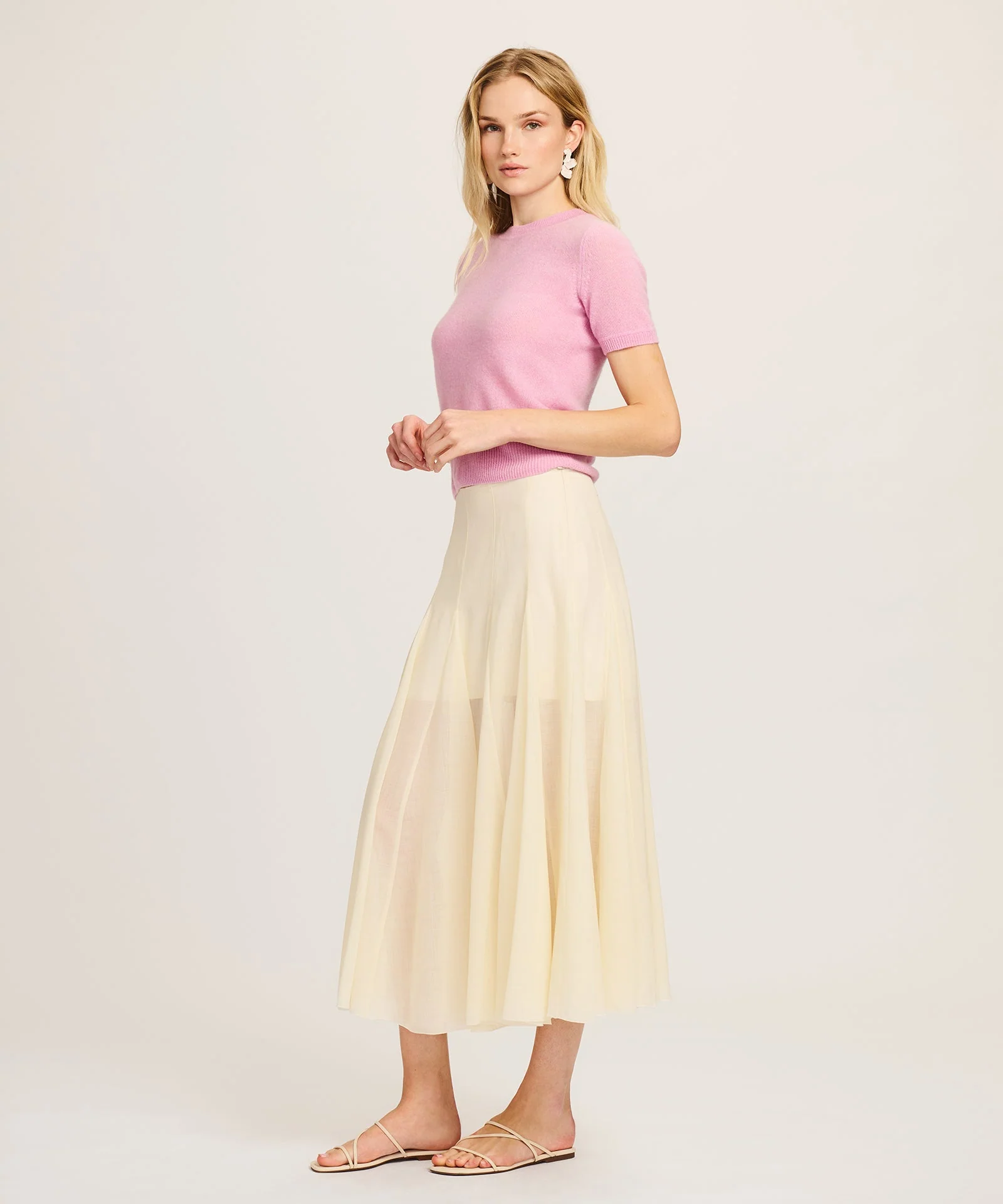 Lightweight Cashmere Short Sleeve Sweater - Image 6