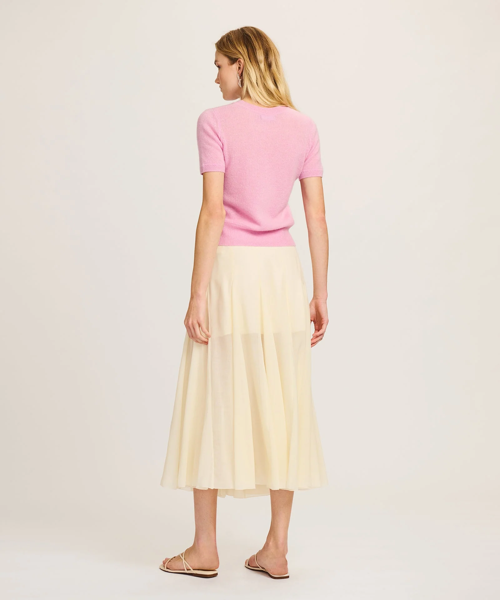 Lightweight Cashmere Short Sleeve Sweater - Image 7