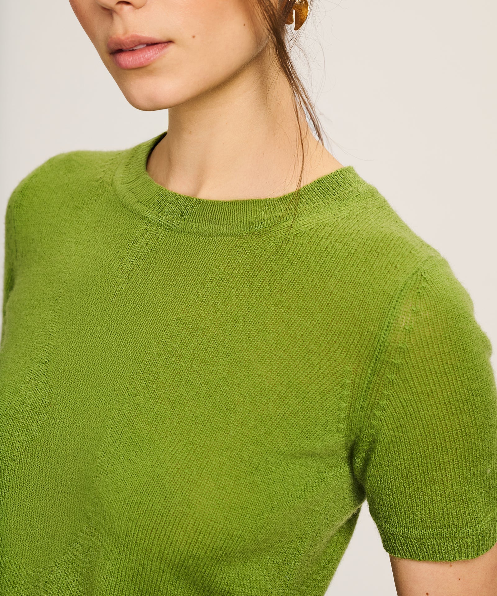 Lightweight Cashmere Short Sleeve Sweater - Image 8
