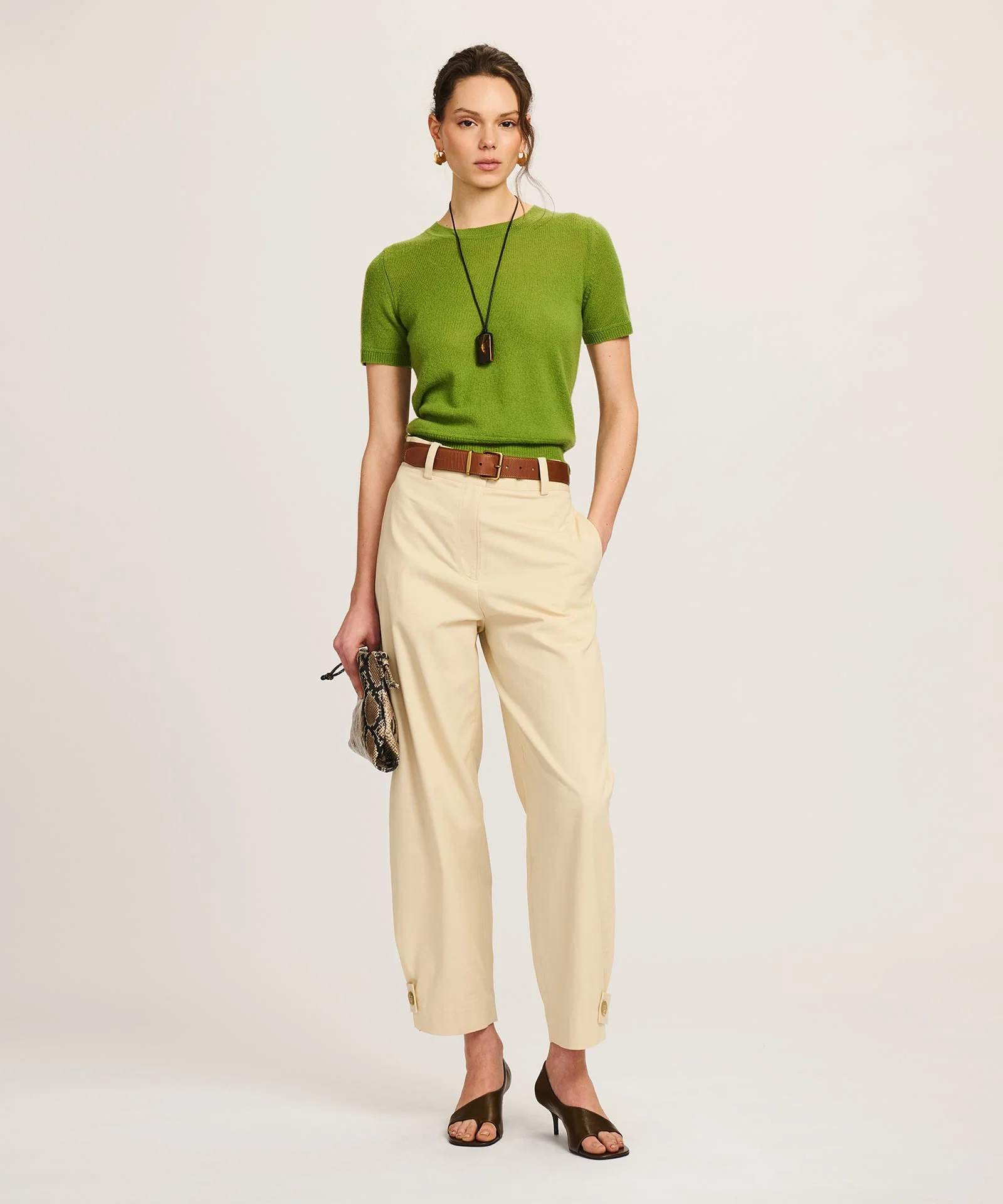 Lightweight Cashmere Short Sleeve Sweater - Image 9