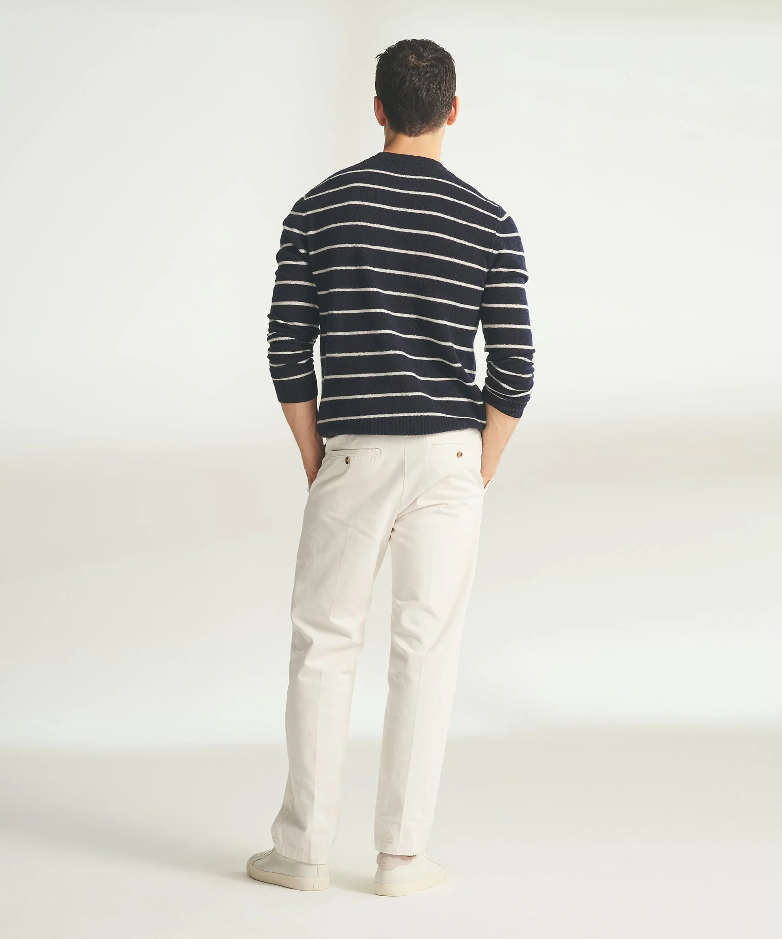 Lightweight Cashmere Striped Crewneck - Image 6