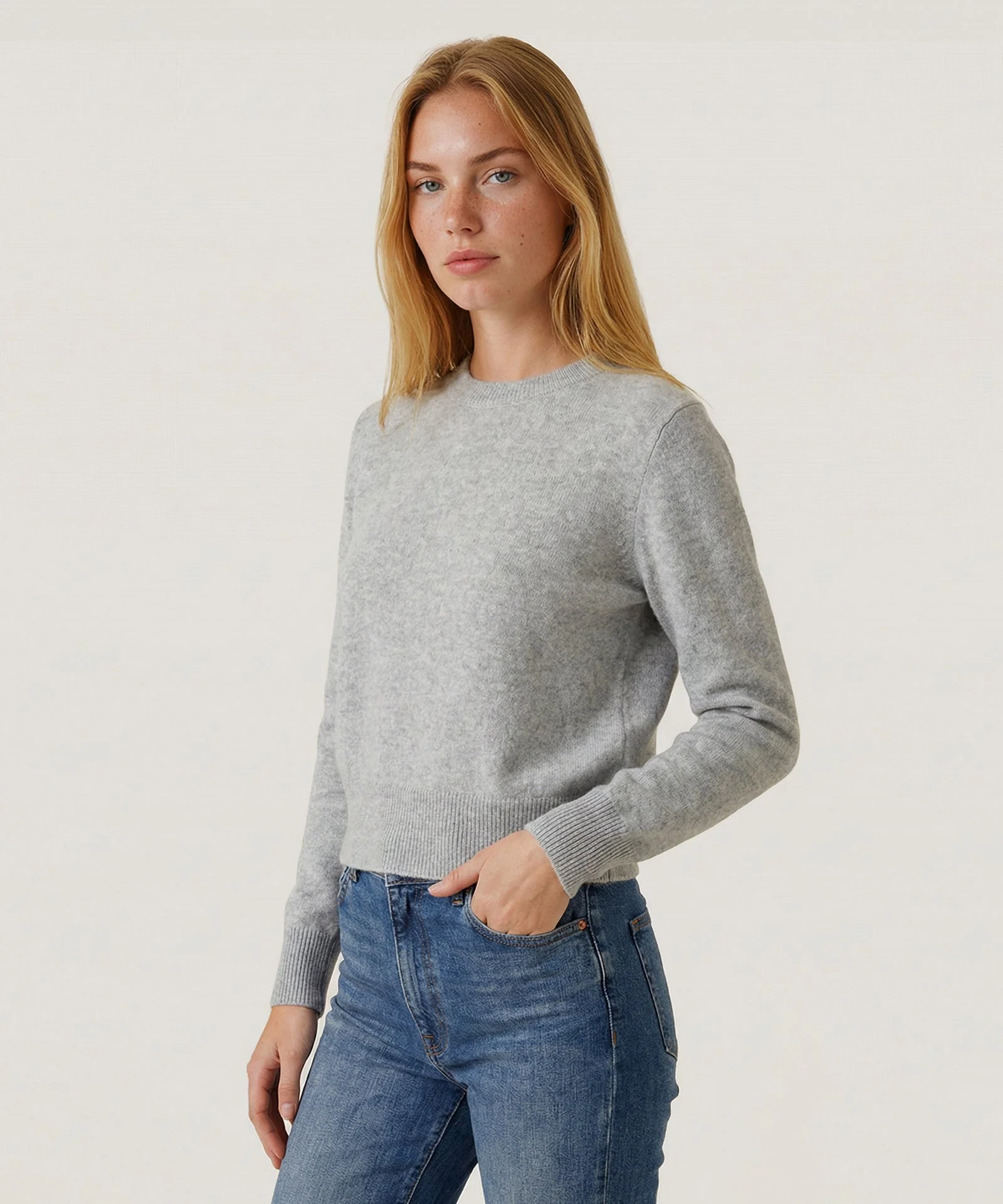 Cashmere Long Sleeve Cropped Pullover - Image 2