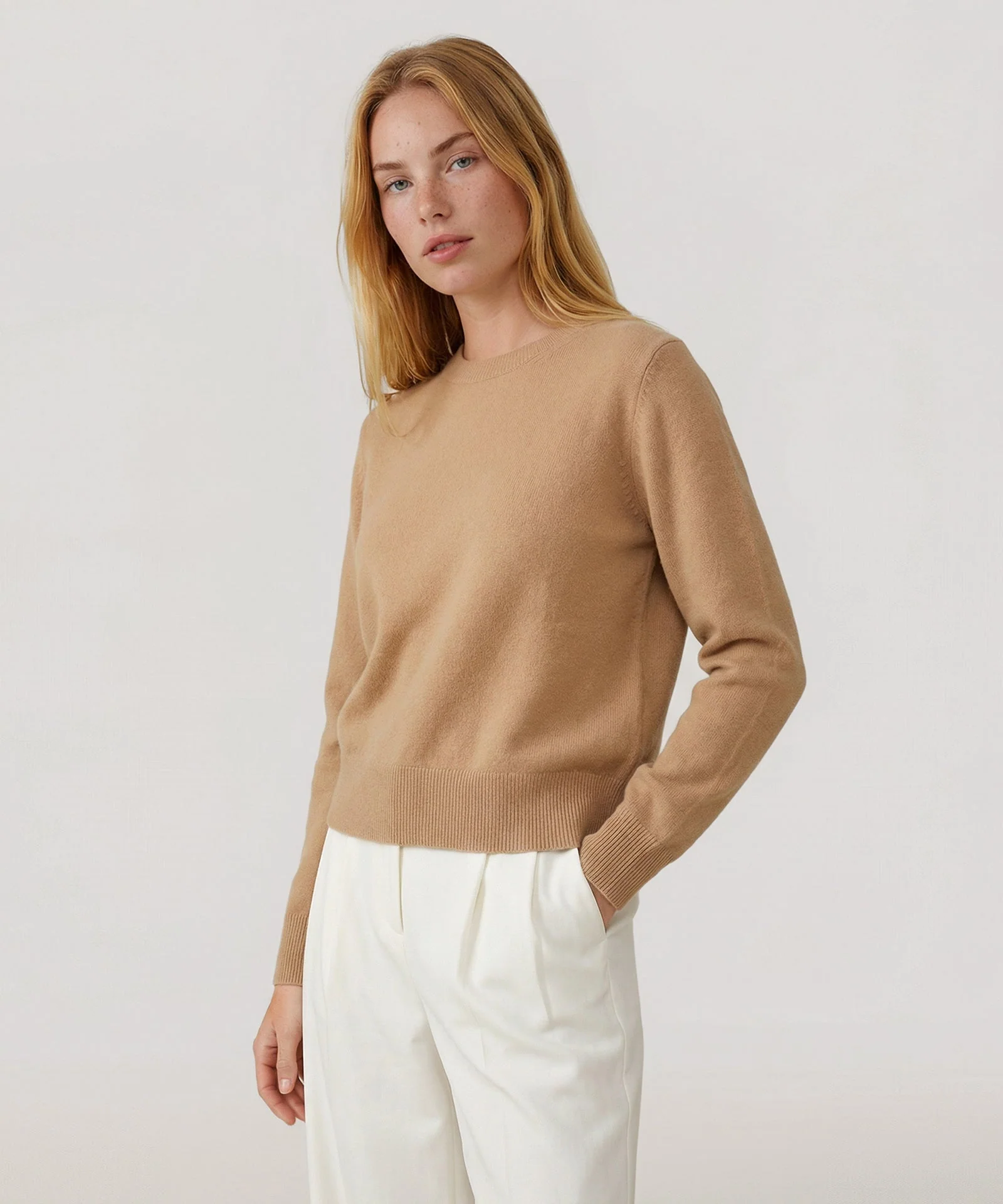 Cashmere Long Sleeve Cropped Pullover - Image 3