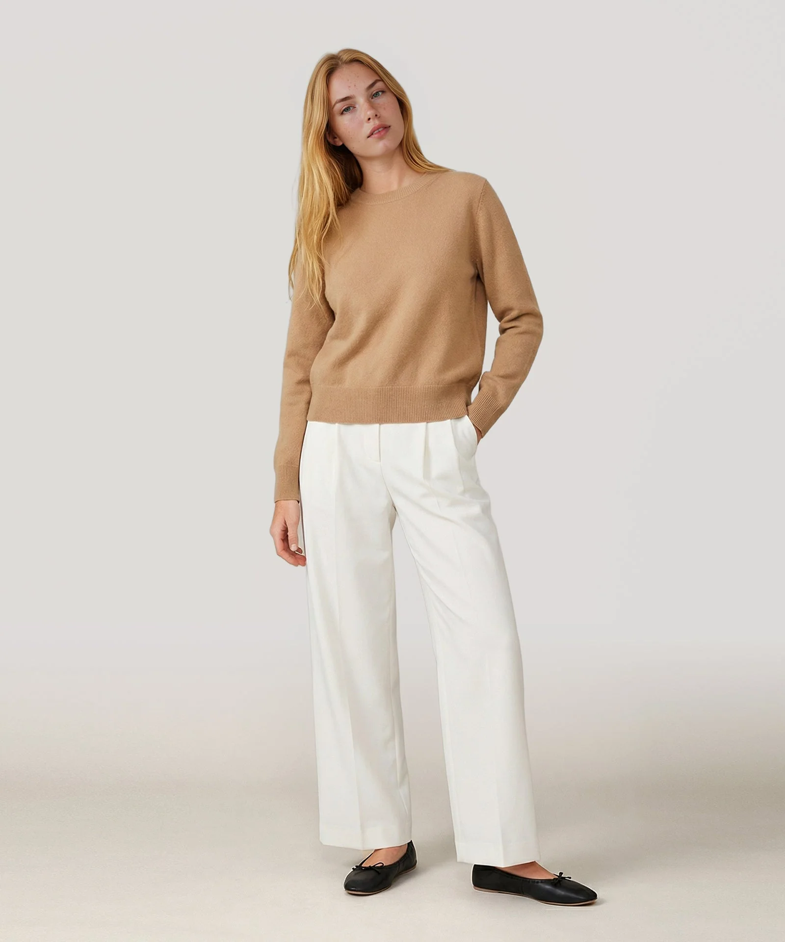 Cashmere Long Sleeve Cropped Pullover - Image 4