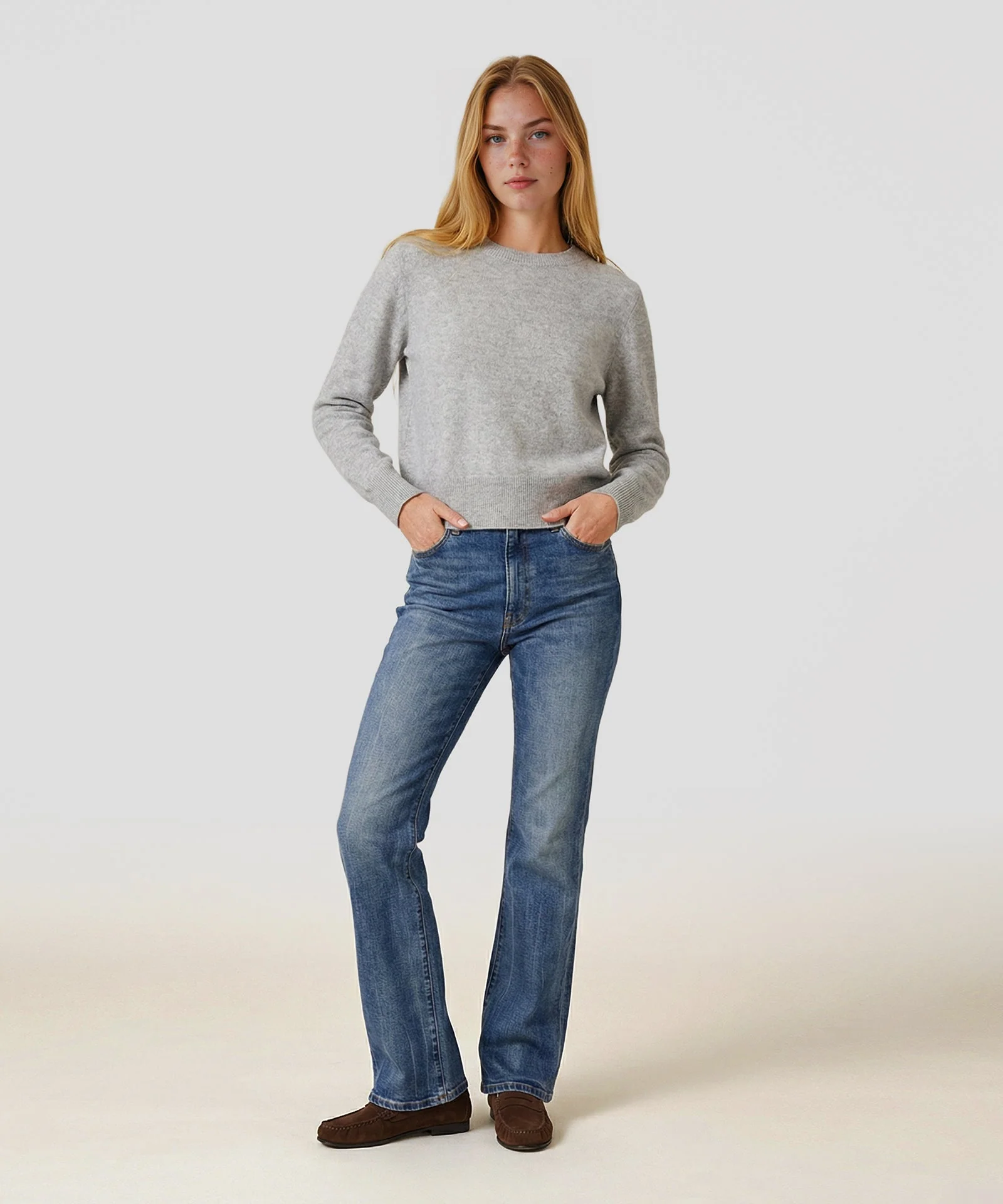 Cashmere Long Sleeve Cropped Pullover - Image 6