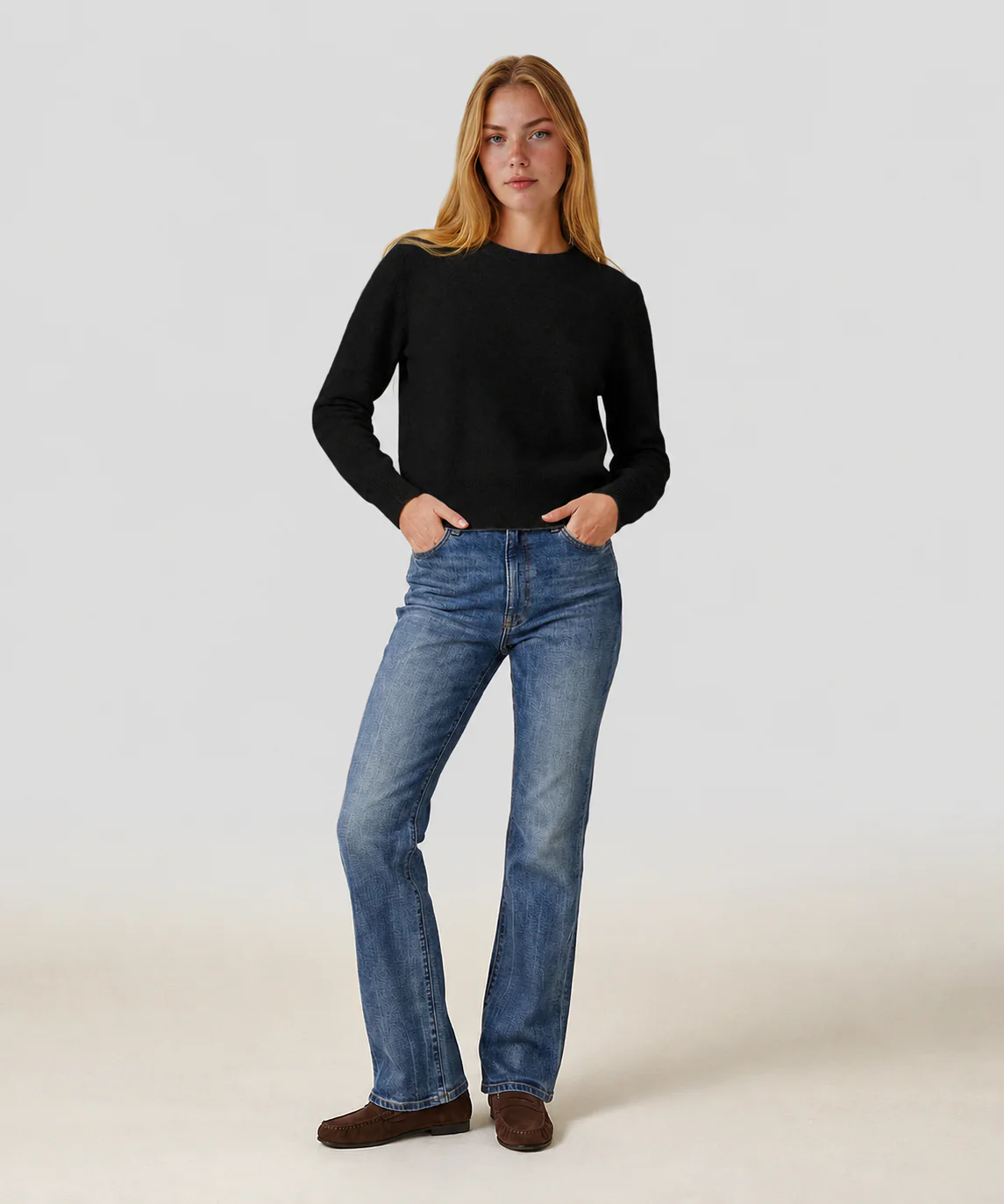 Cashmere Long Sleeve Cropped Pullover - Image 8