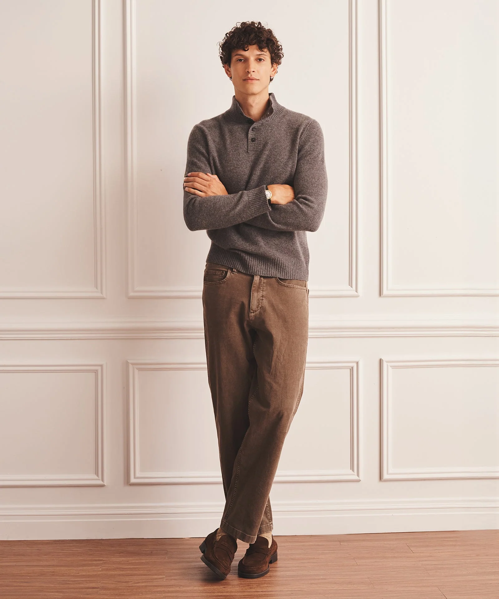 Luxe Cashmere Button Pullover Sweater - Image 19