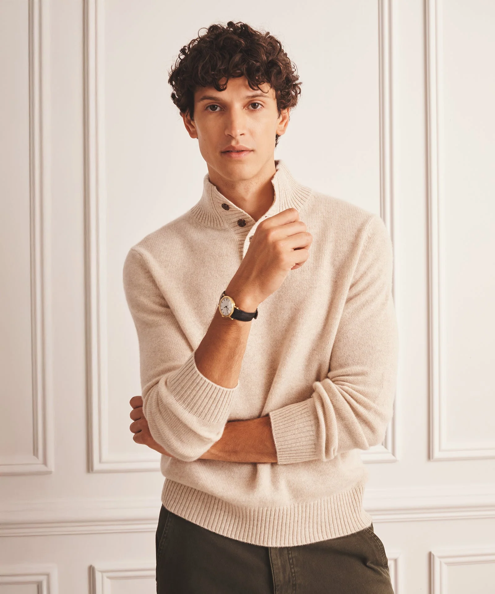 Luxe Cashmere Button Pullover Sweater - Image 4