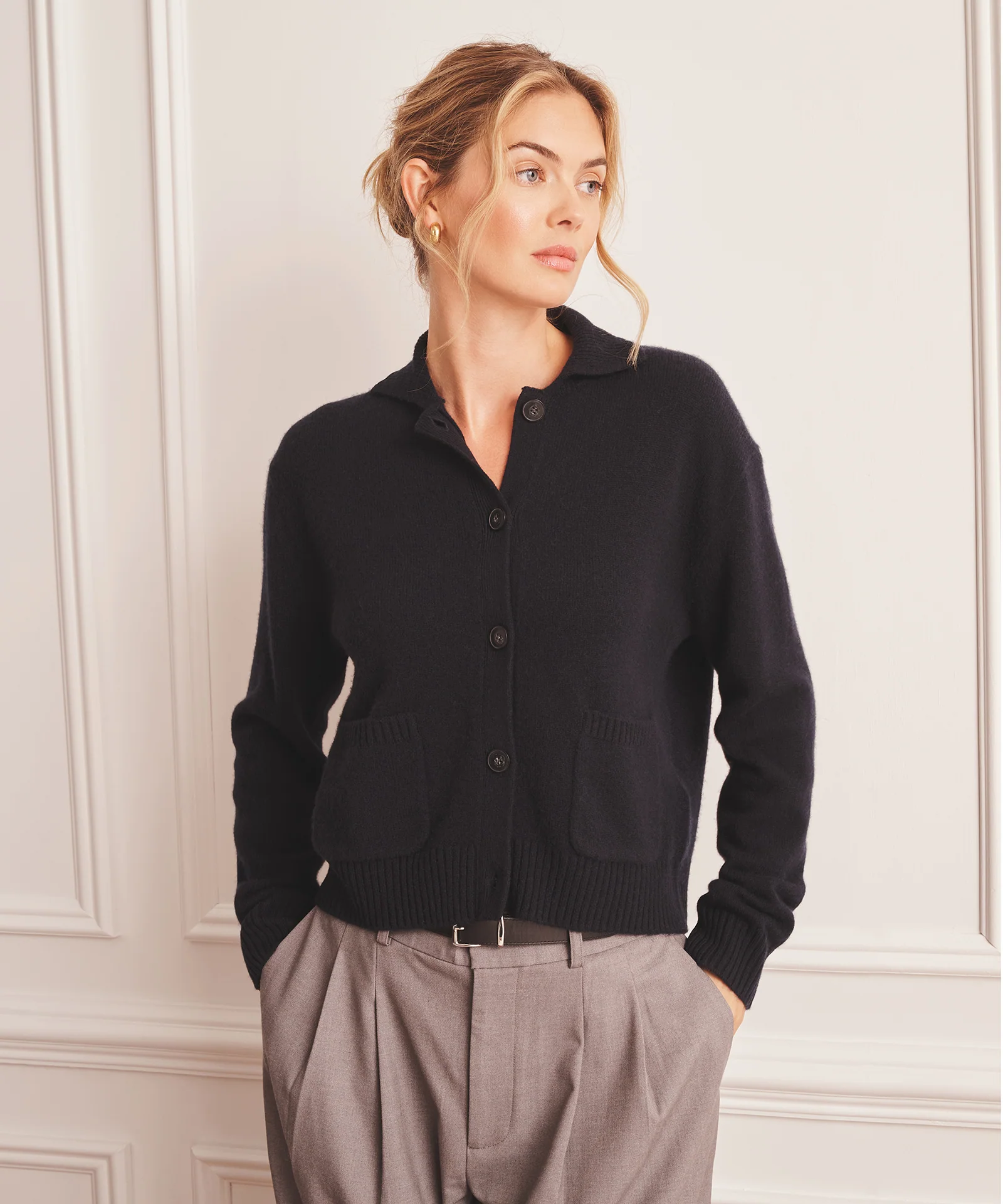 Collared Cashmere Cardigan - Image 3