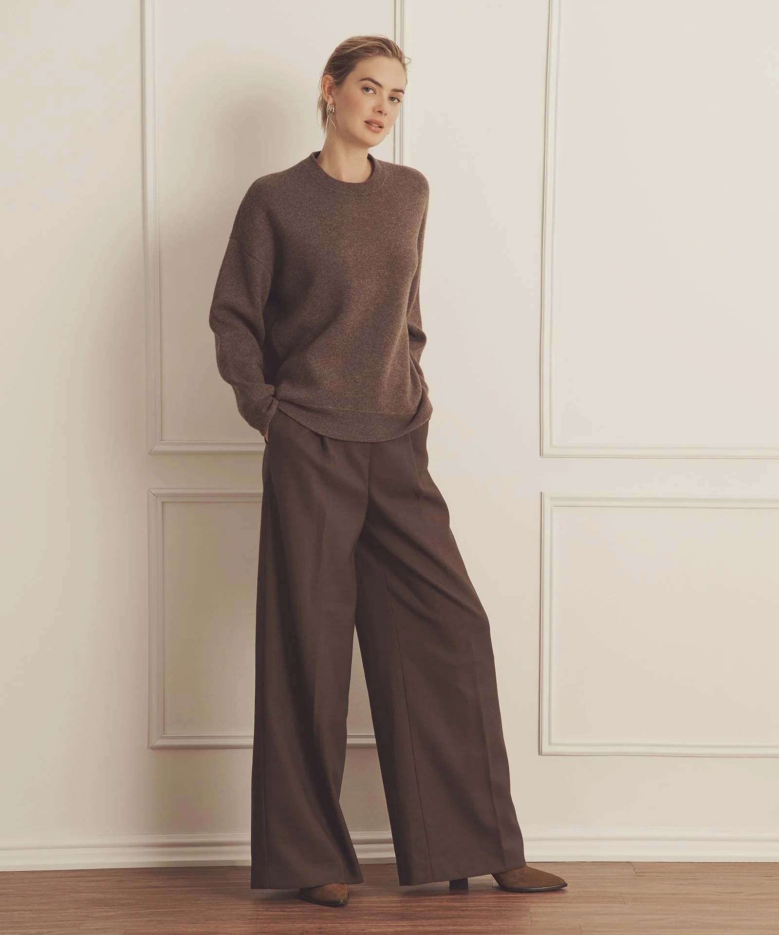 Super Luxe Cashmere Double Faced Crewneck - Image 5