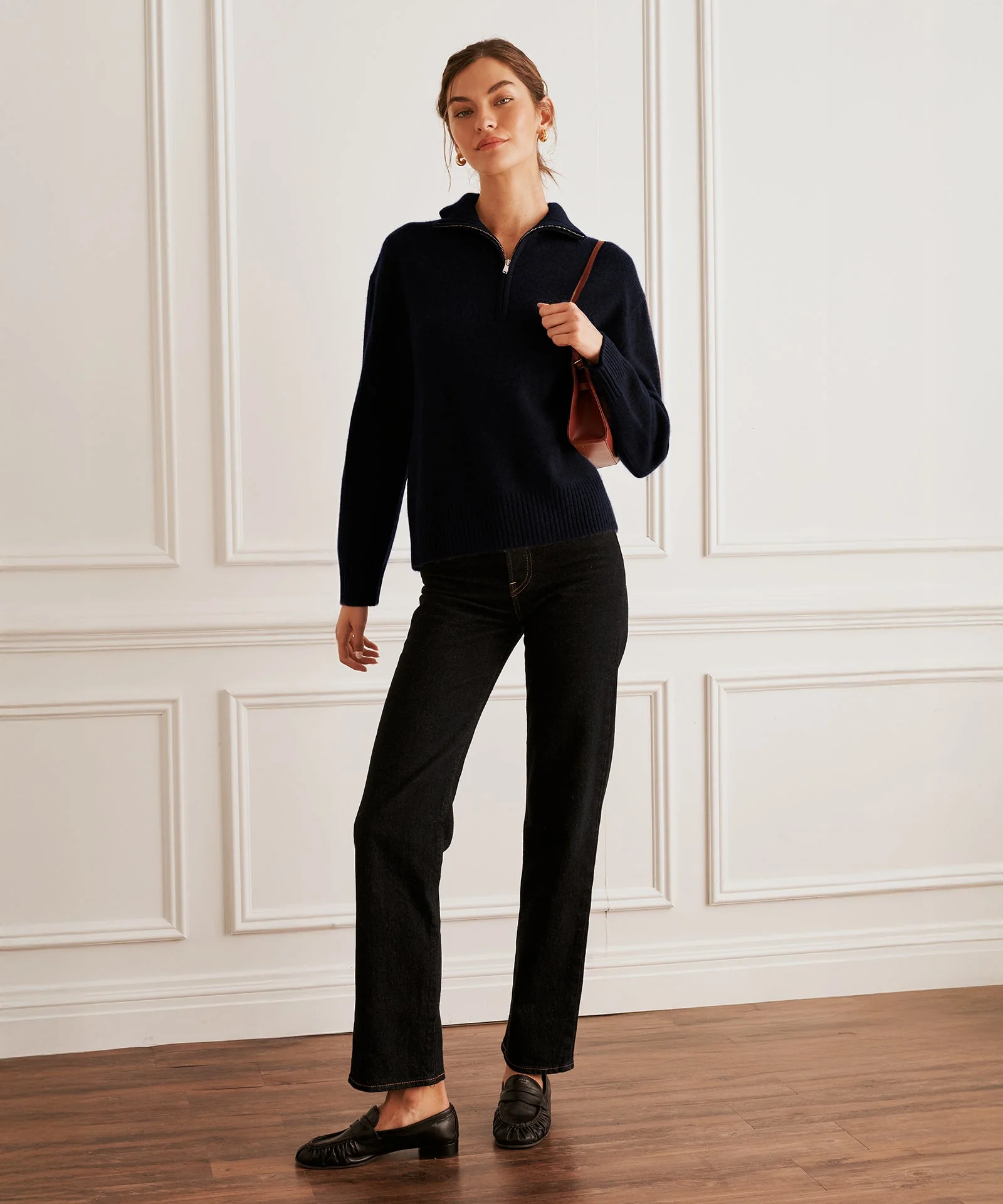 Luxe Cashmere High Neck Quarter Zip - Image 8