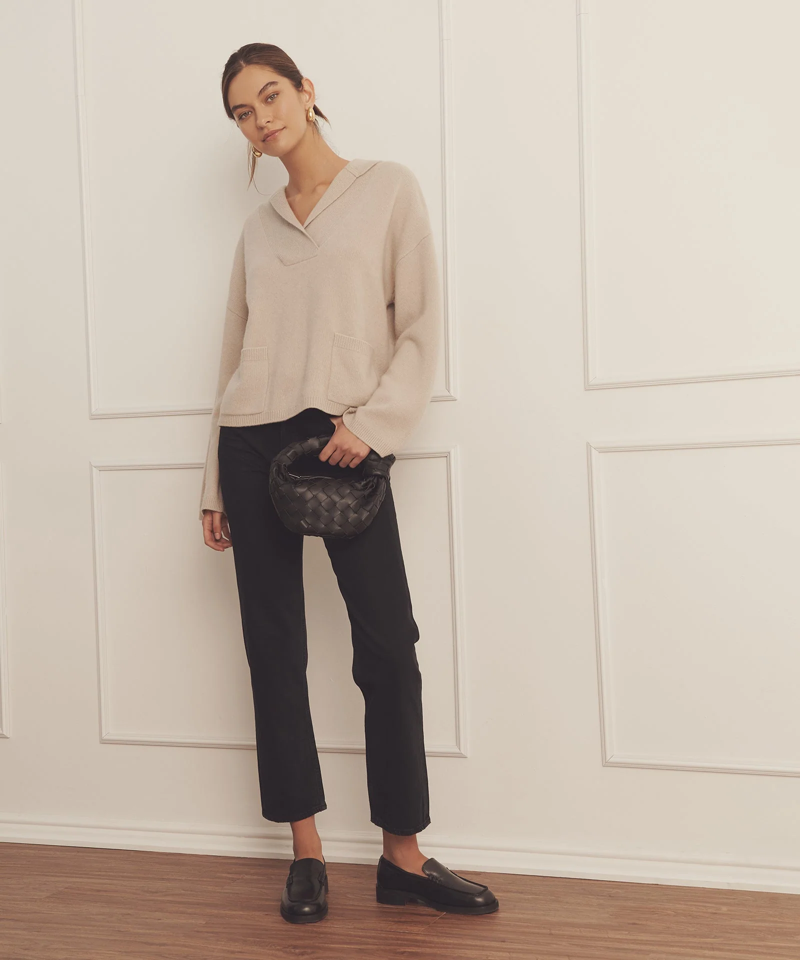 Luxe Cashmere Open Neck Hoodie - Image 11