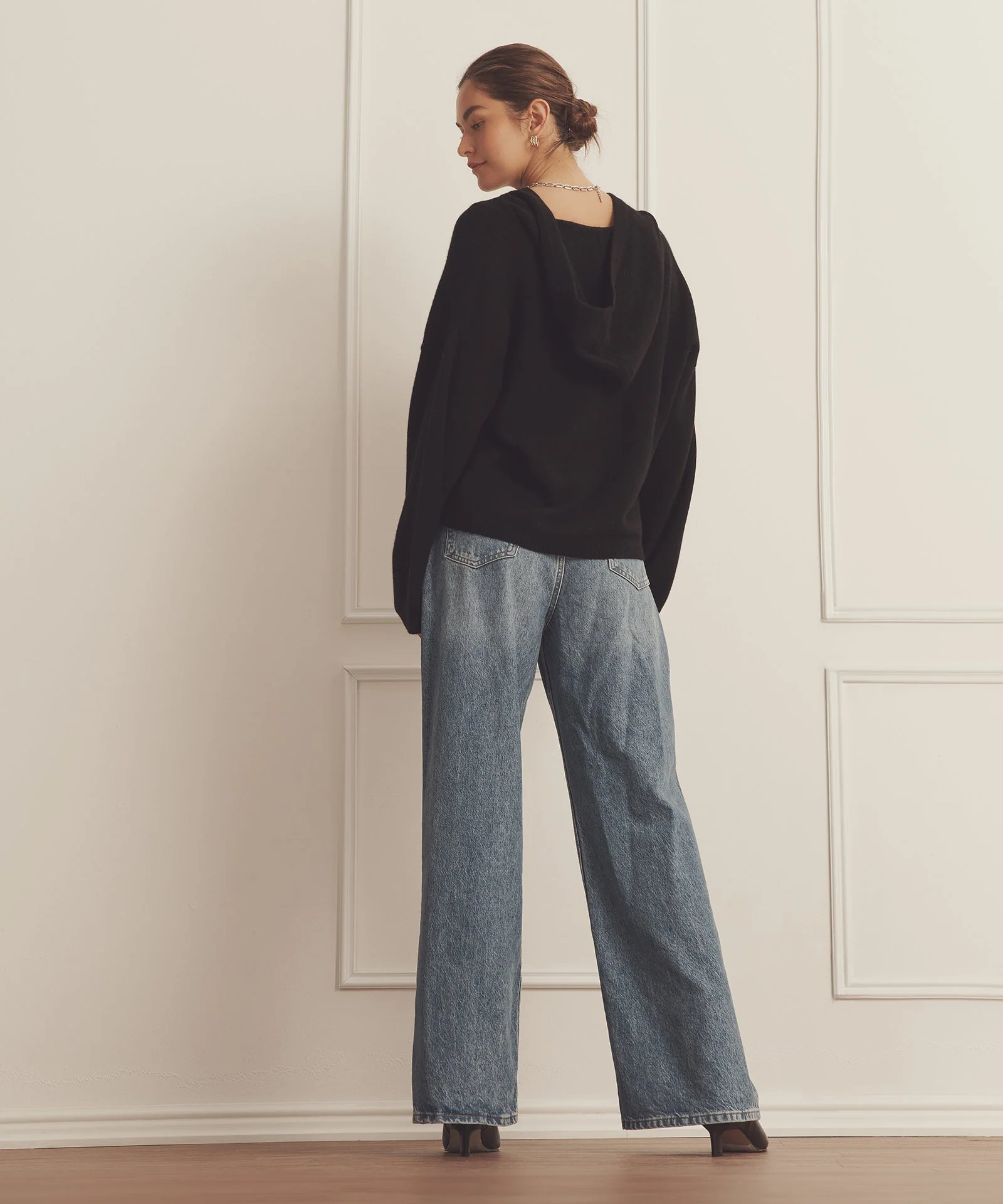 Luxe Cashmere Open Neck Hoodie - Image 16