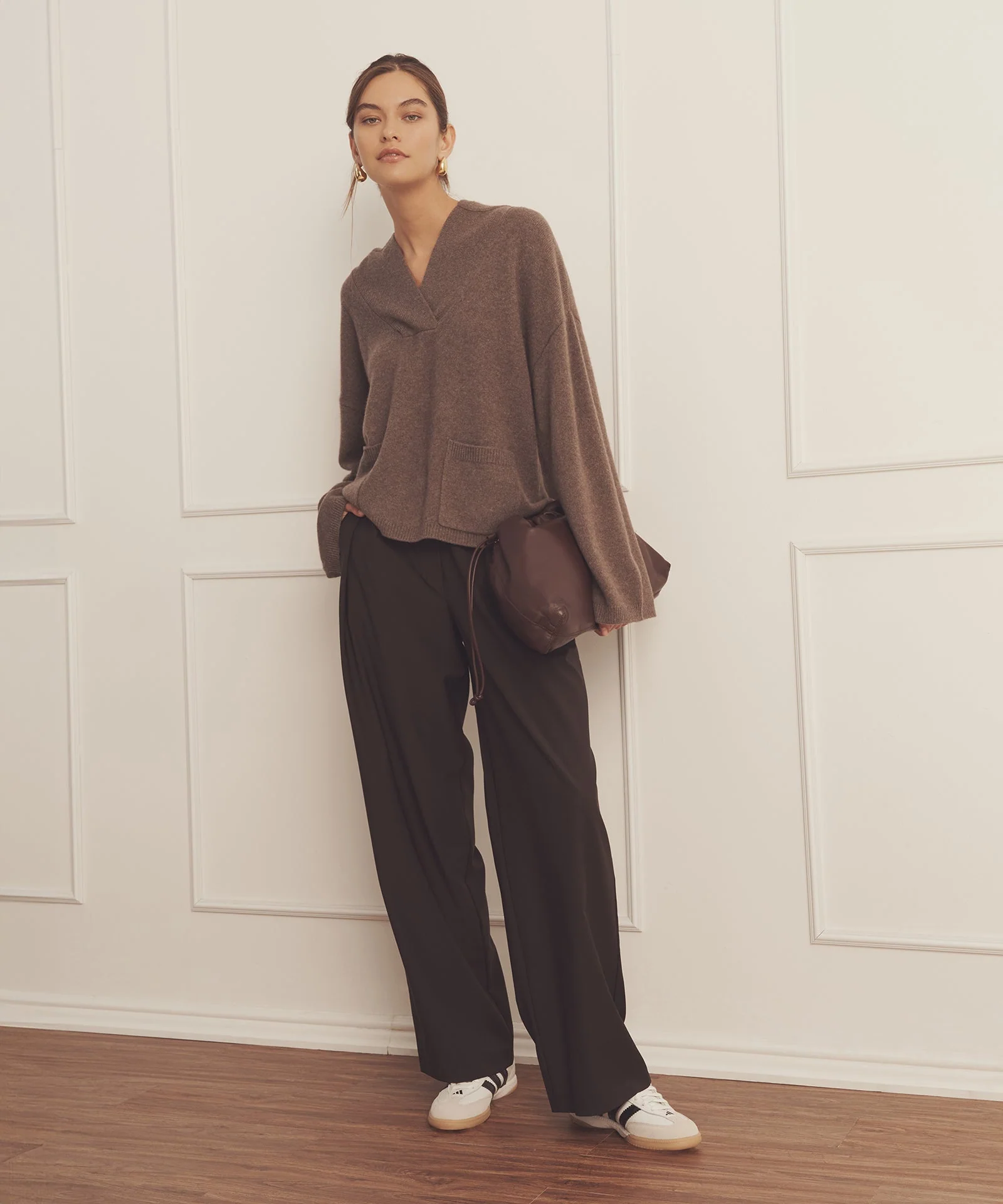 Luxe Cashmere Open Neck Hoodie - Image 5