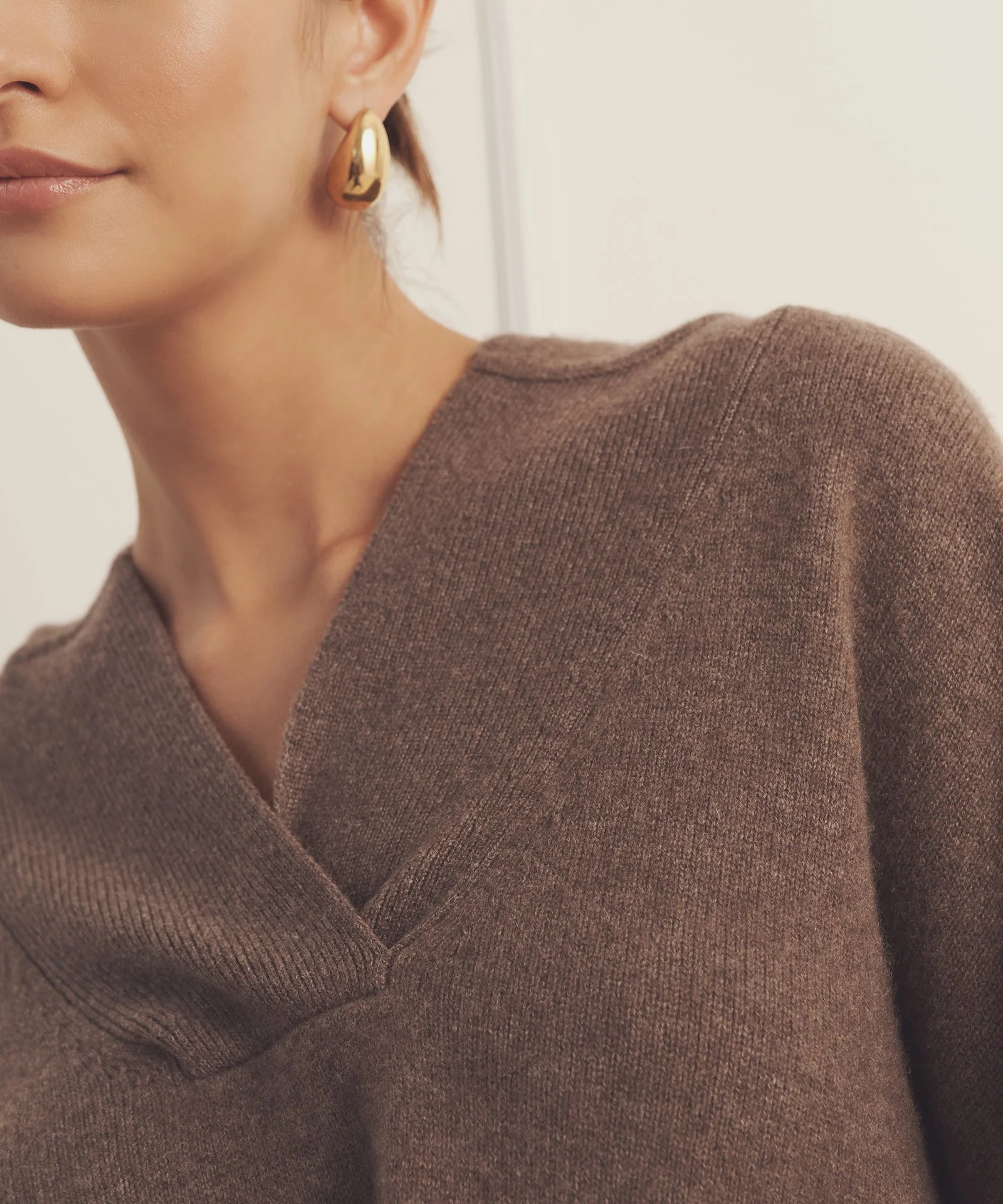 Luxe Cashmere Open Neck Hoodie - Image 6
