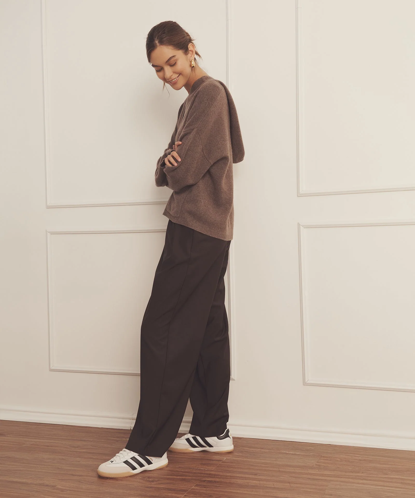Luxe Cashmere Open Neck Hoodie - Image 7
