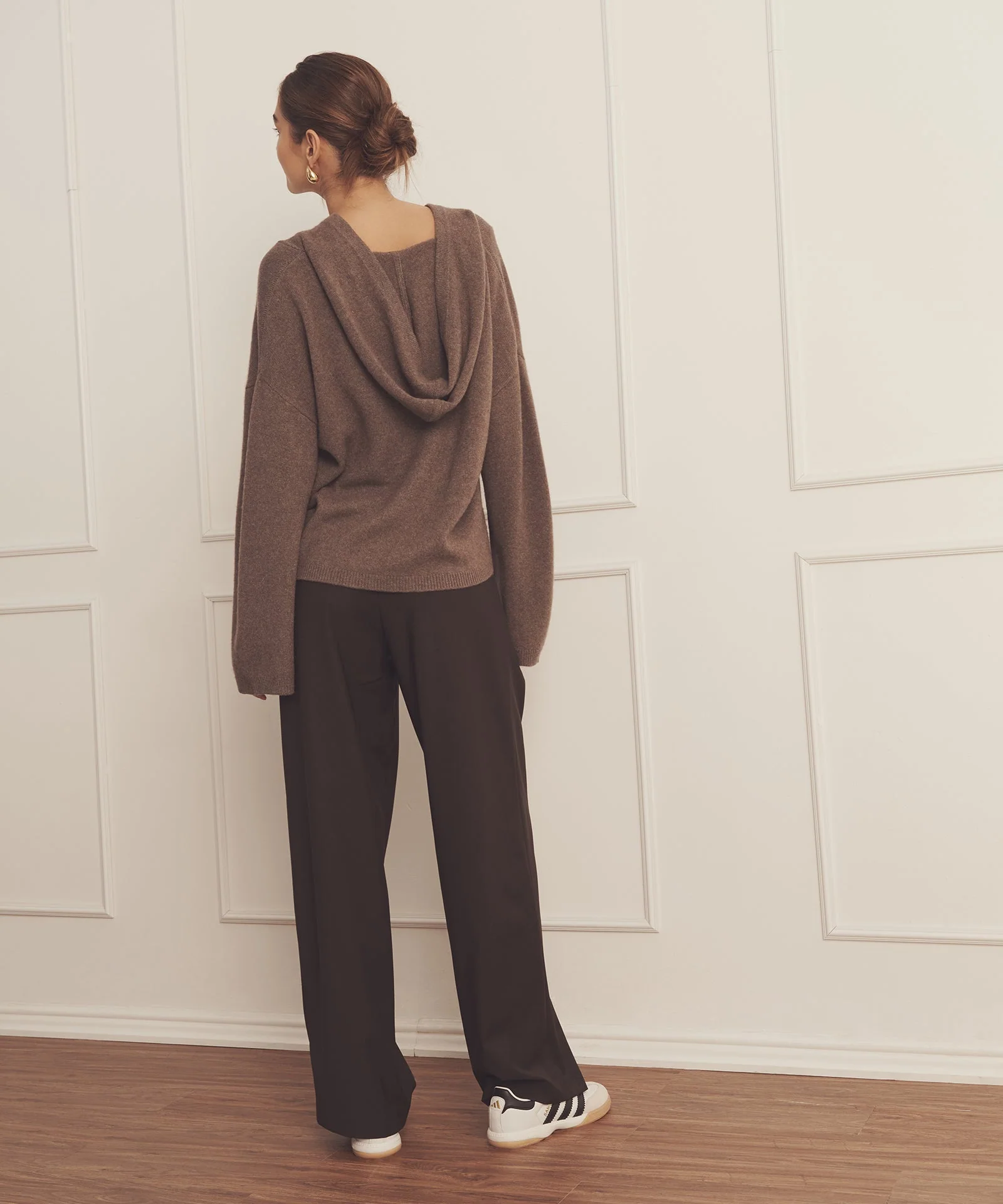 Luxe Cashmere Open Neck Hoodie - Image 9