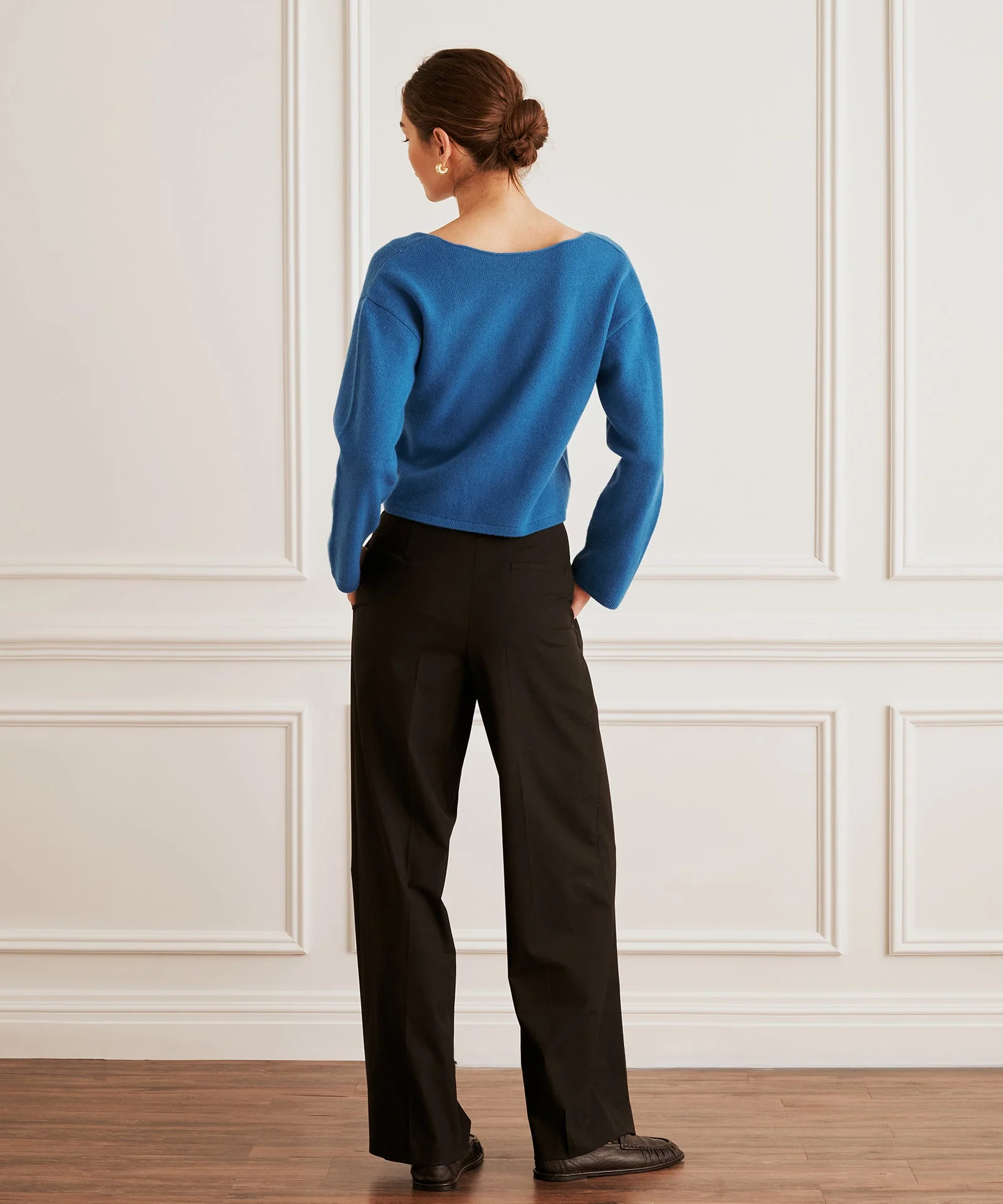 Reversible Cashmere Boatneck Sweater - Image 15