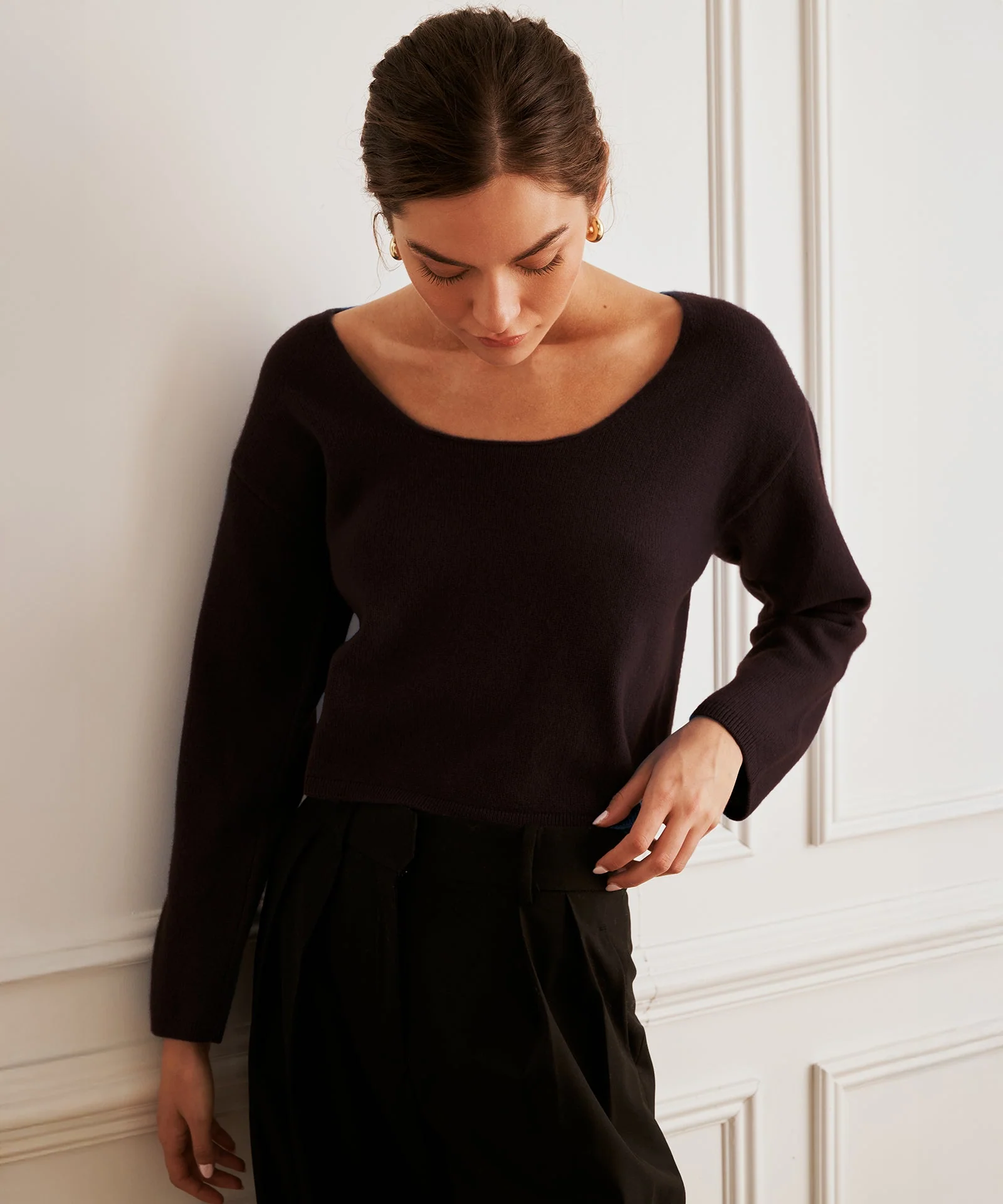 Reversible Cashmere Boatneck Sweater - Image 4