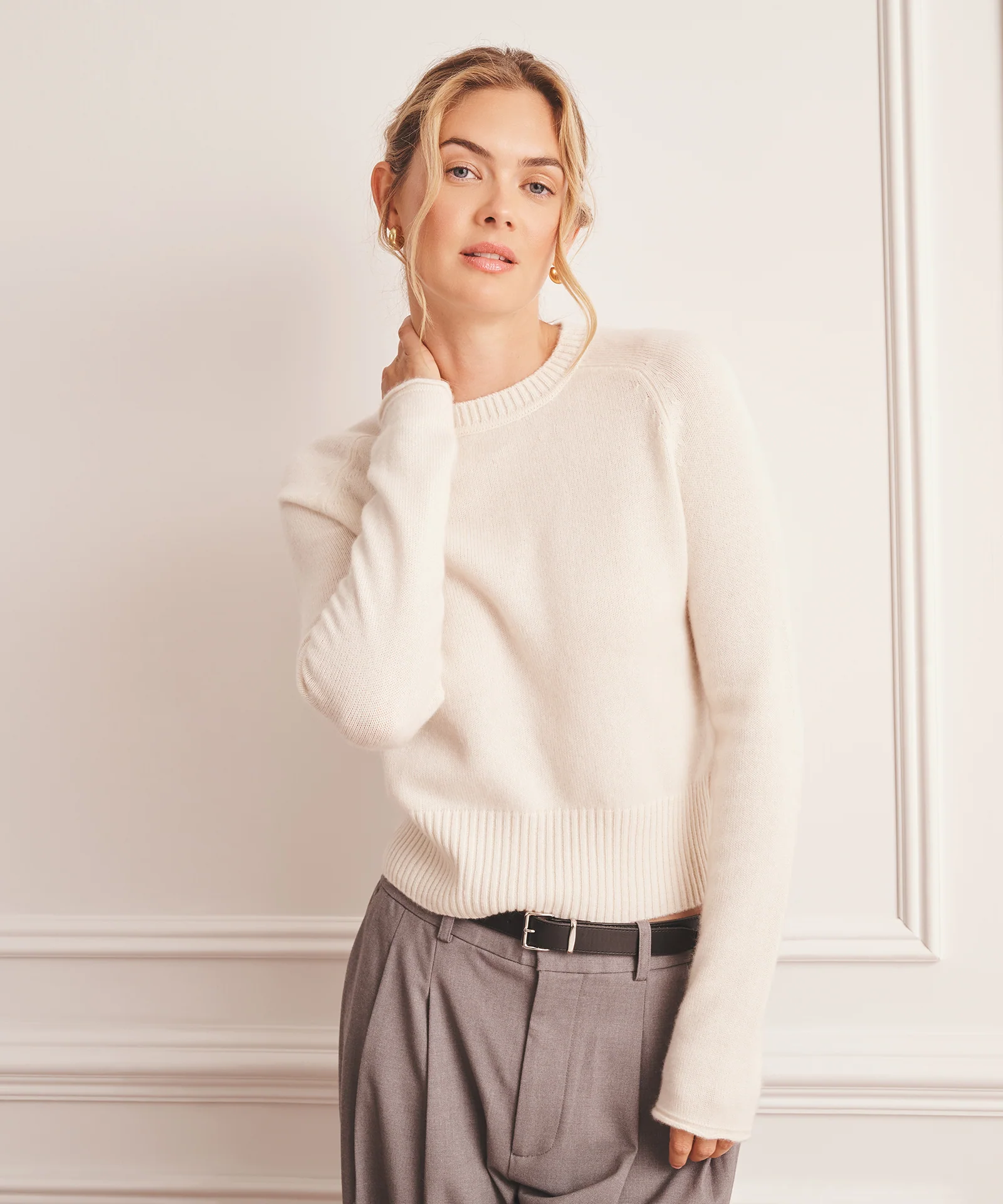 Saddle Cashmere Crewneck Sweater - Image 27