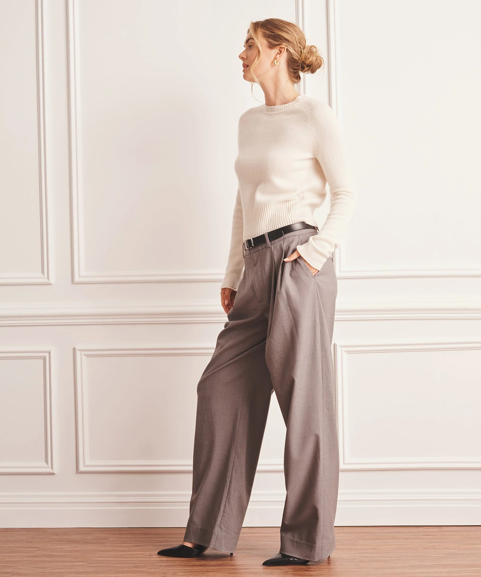 Saddle Cashmere Crewneck Sweater - Image 29