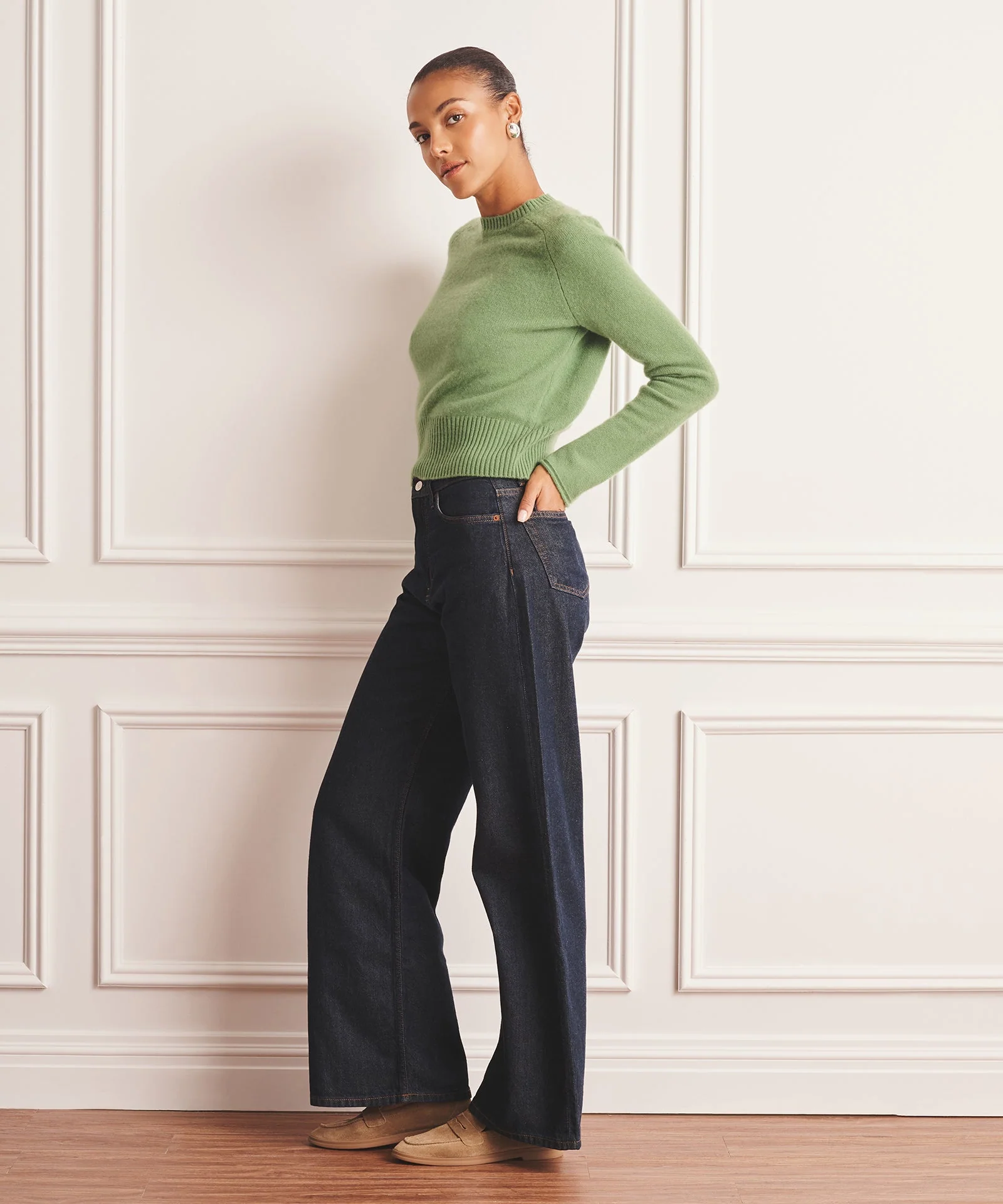 Saddle Cashmere Crewneck Sweater - Image 34
