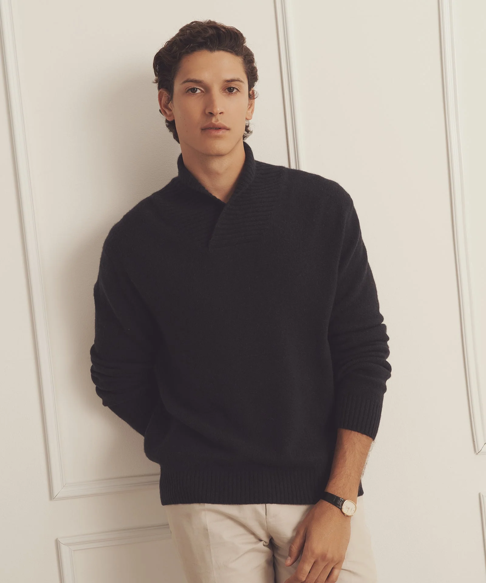 Luxe Cashmere Shawl Collar Pullover - Image 10
