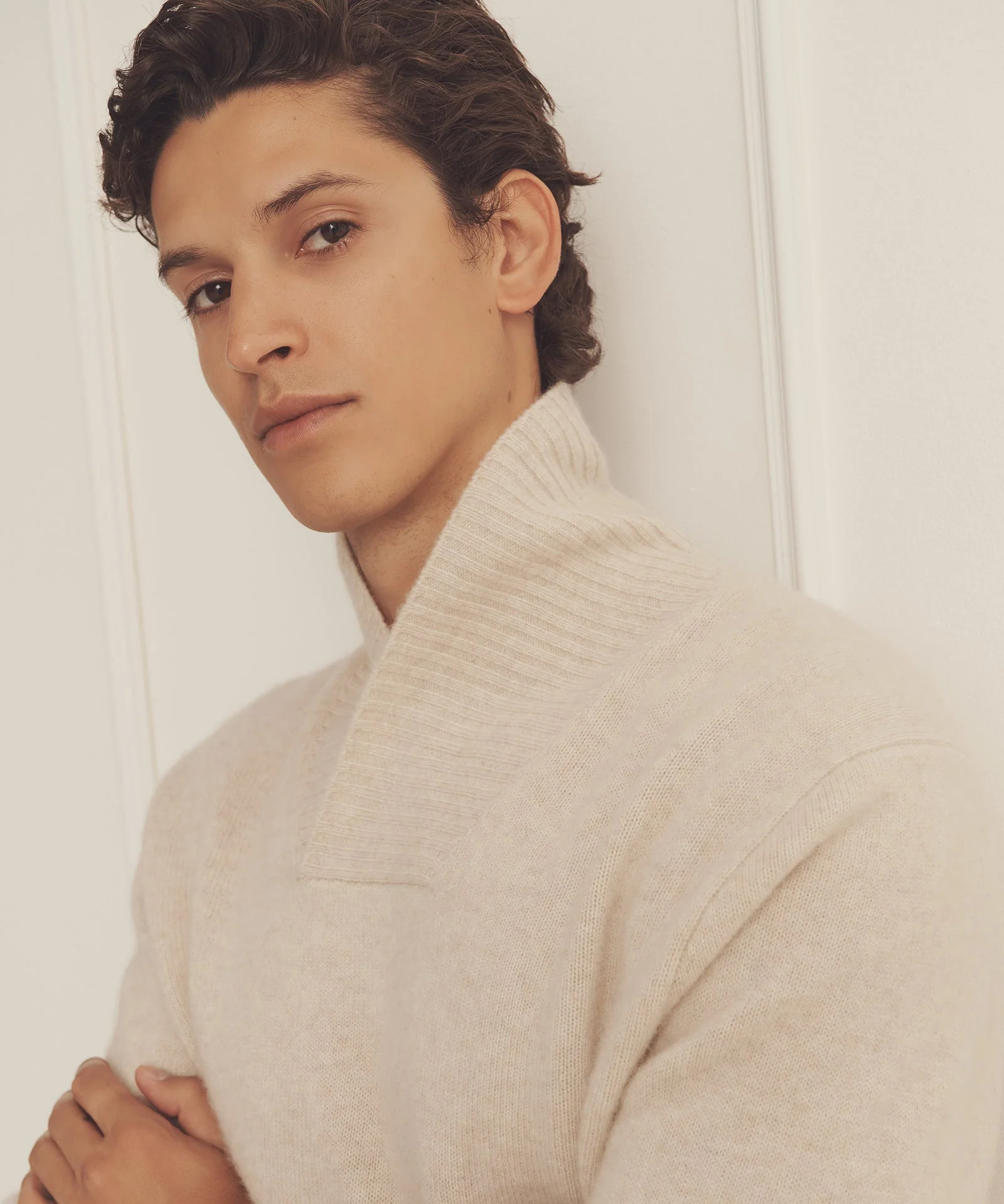 Luxe Cashmere Shawl Collar Pullover - Image 3