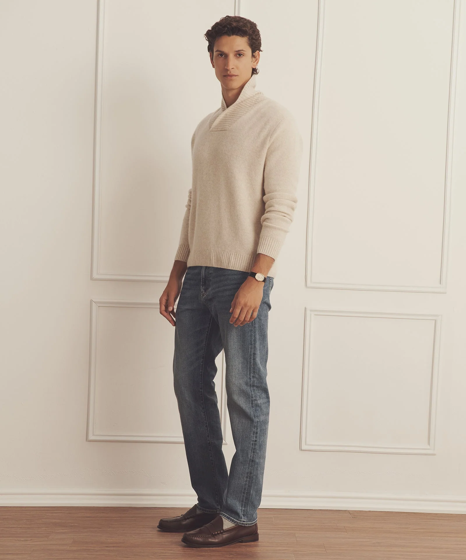 Luxe Cashmere Shawl Collar Pullover - Image 6
