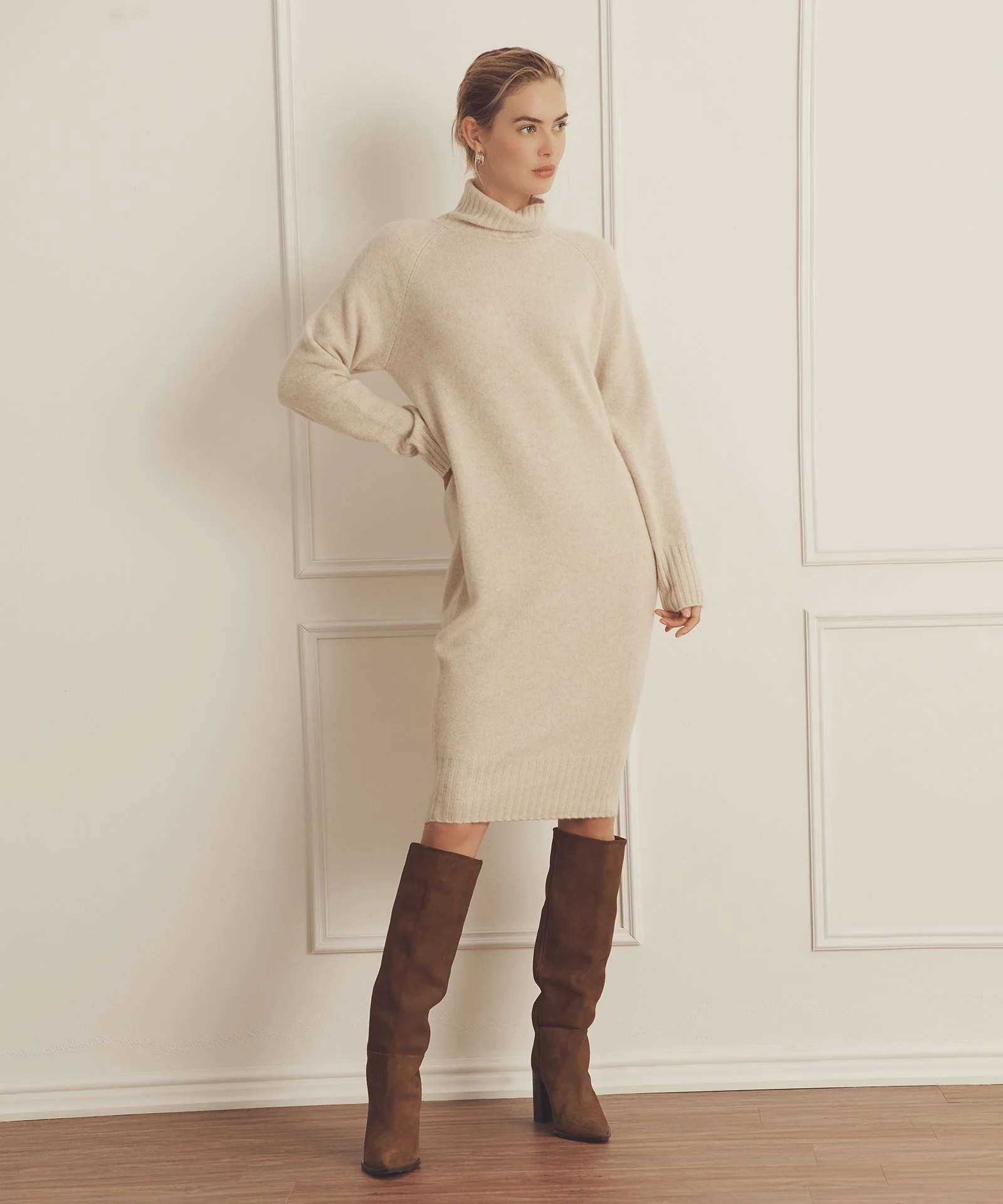 Luxe Cashmere Turtleneck Dress - Image 18