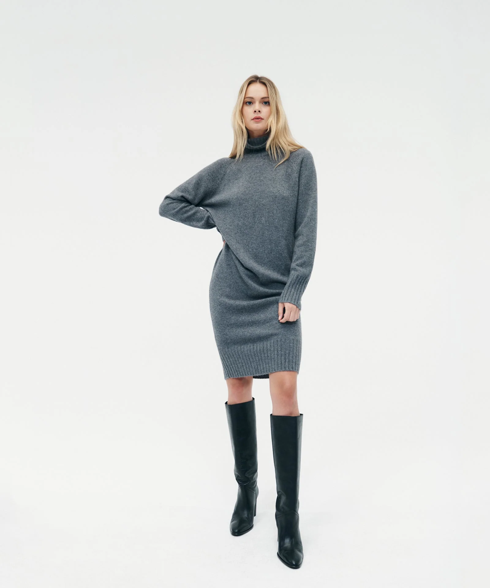 Luxe Cashmere Turtleneck Dress - Image 5