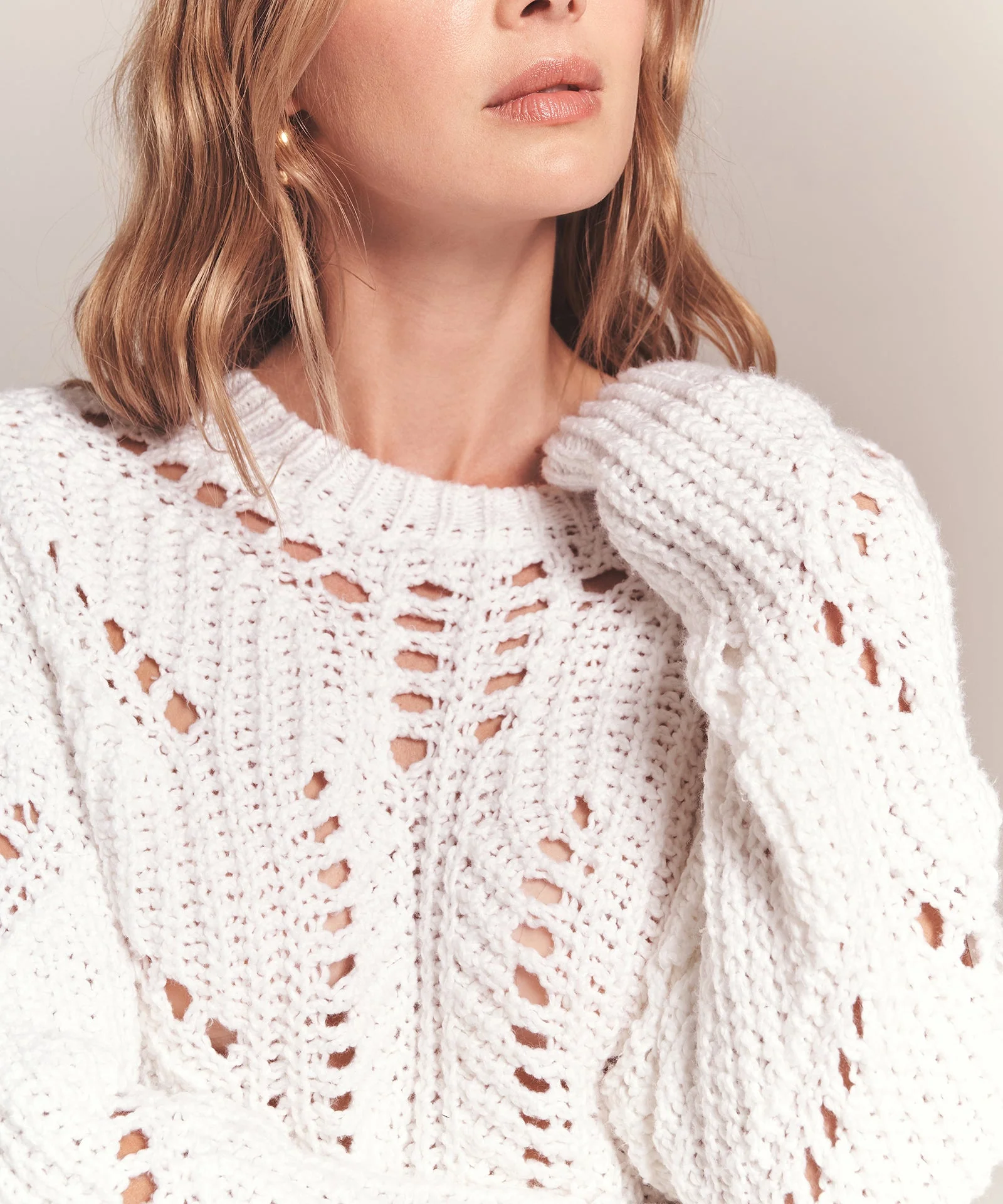 Luxe Chunky Cotton Novelty Pointelle Crew - Image 11