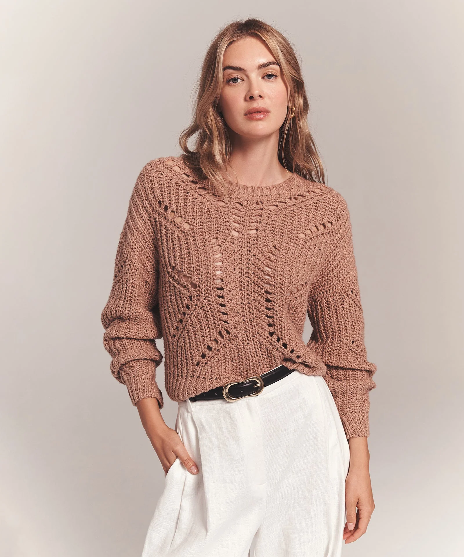 Luxe Chunky Cotton Novelty Pointelle Crew - Image 3