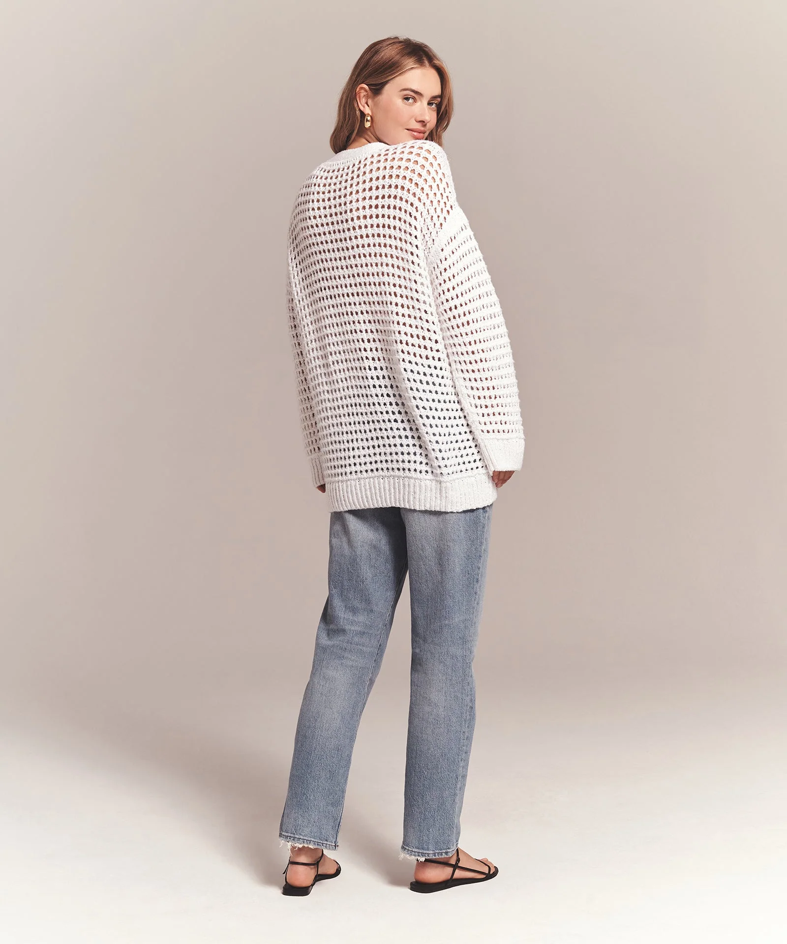 Luxe Chunky Cotton Pointelle Cardigan - Image 7