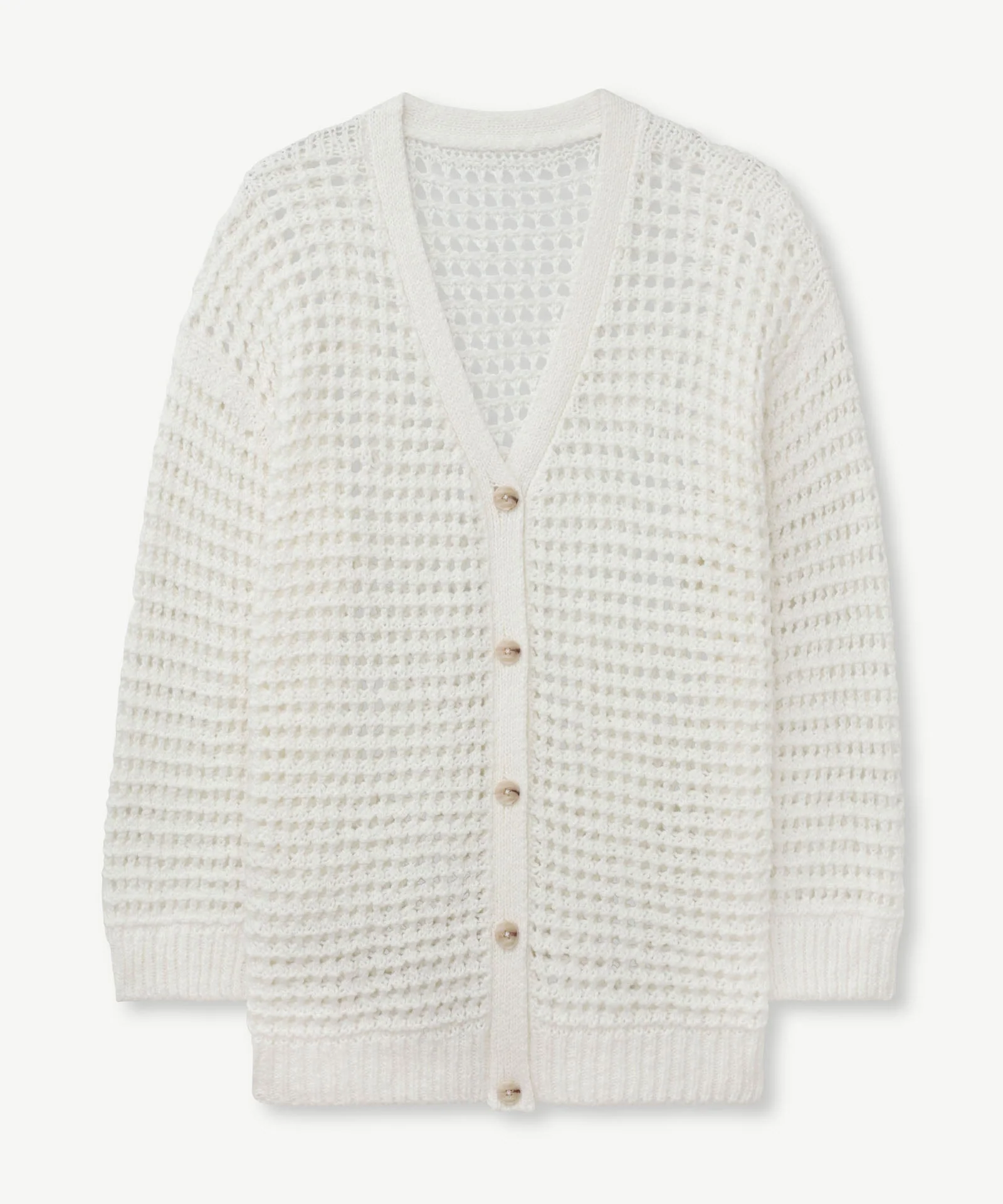 Luxe Chunky Cotton Pointelle Cardigan - Image 8