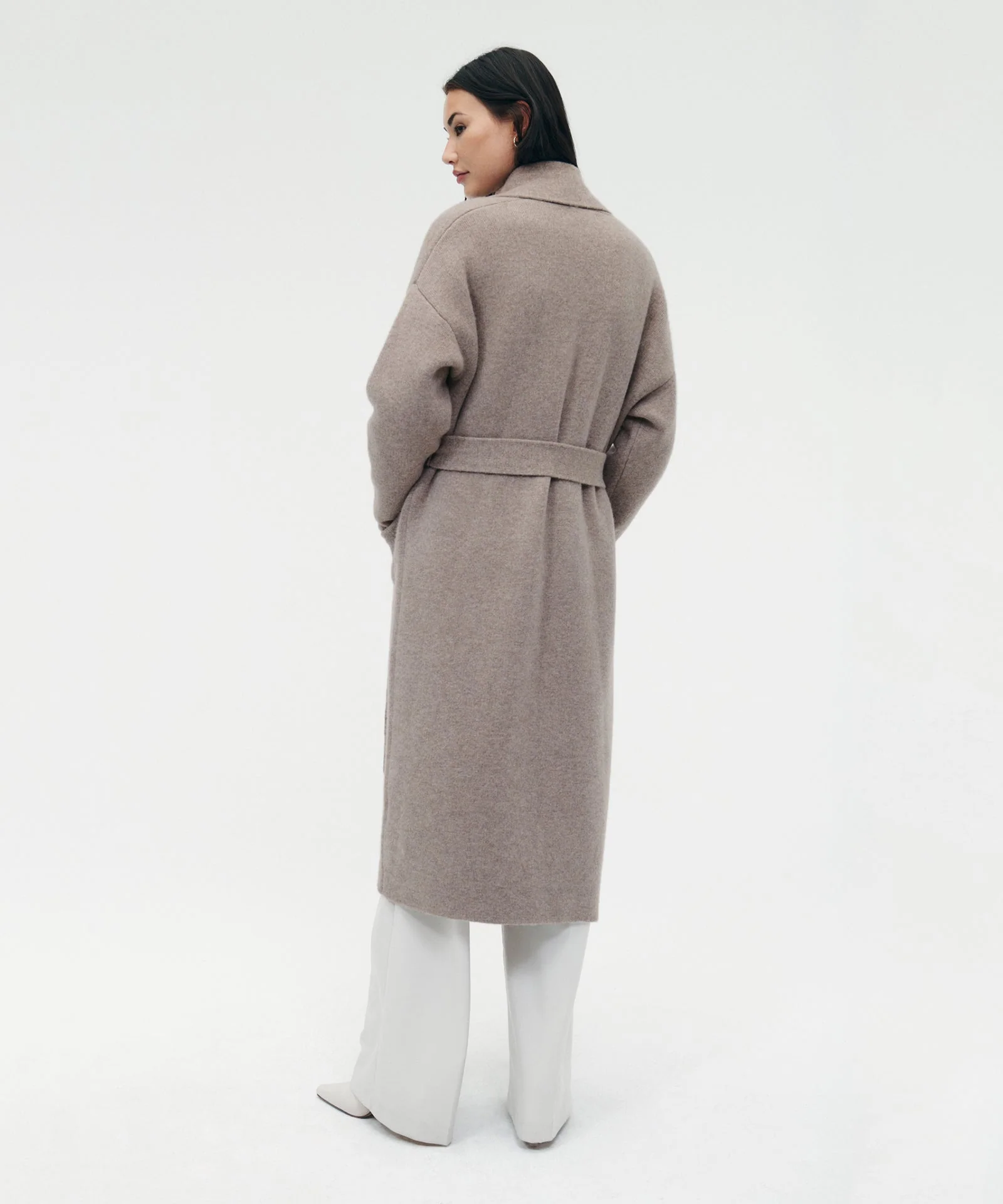 Luxe Merino Cashmere Tie Waist Coat - Image 11