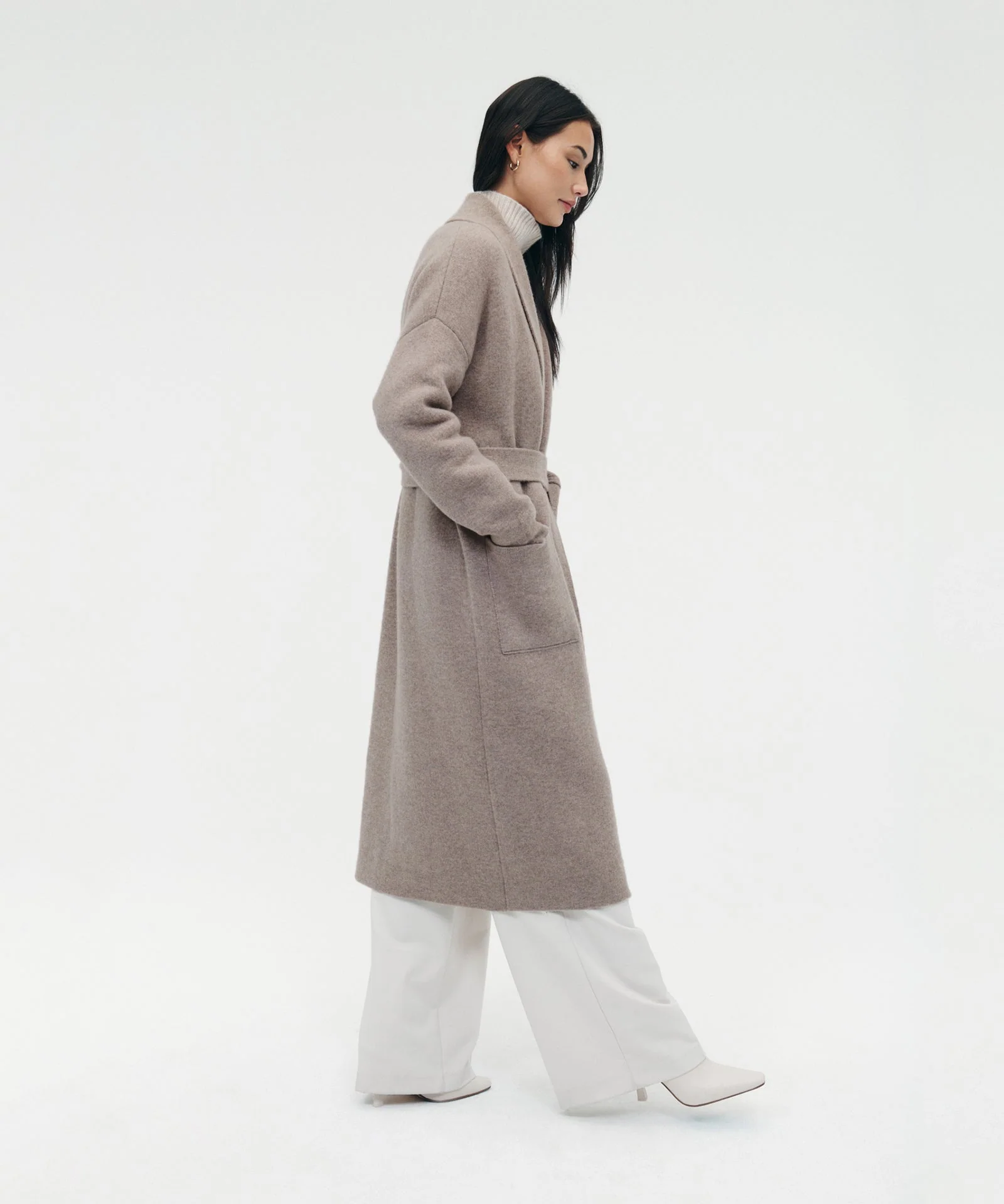 Luxe Merino Cashmere Tie Waist Coat - Image 12