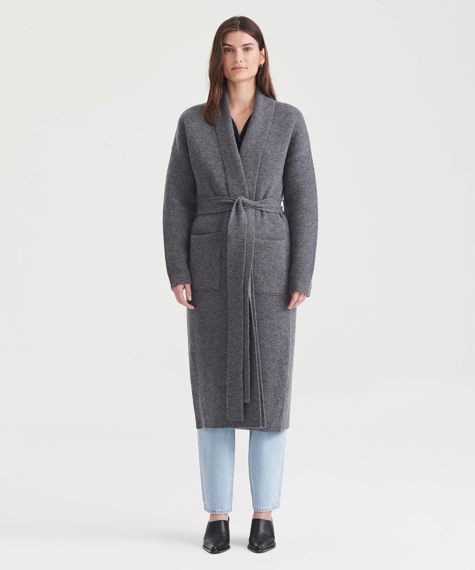 Luxe Merino Cashmere Tie Waist Coat - Image 16