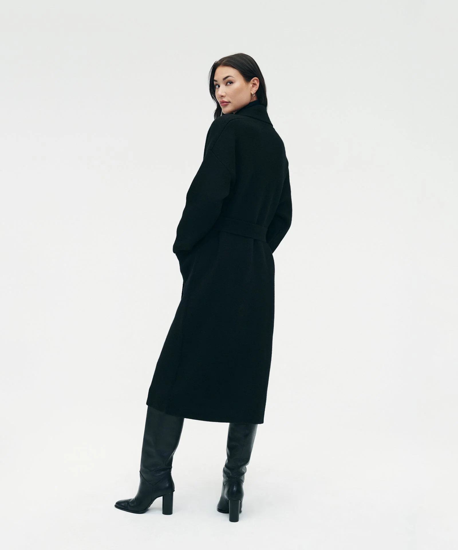 Luxe Merino Cashmere Tie Waist Coat - Image 6