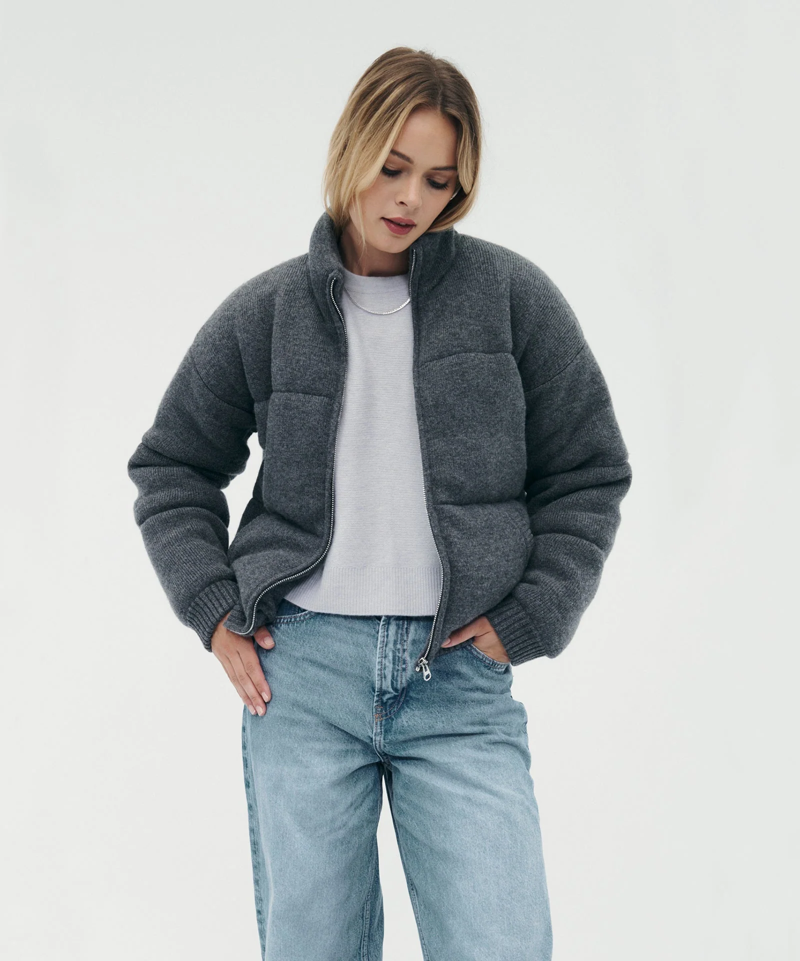 Merino Cashmere Puffer Jacket - Image 4