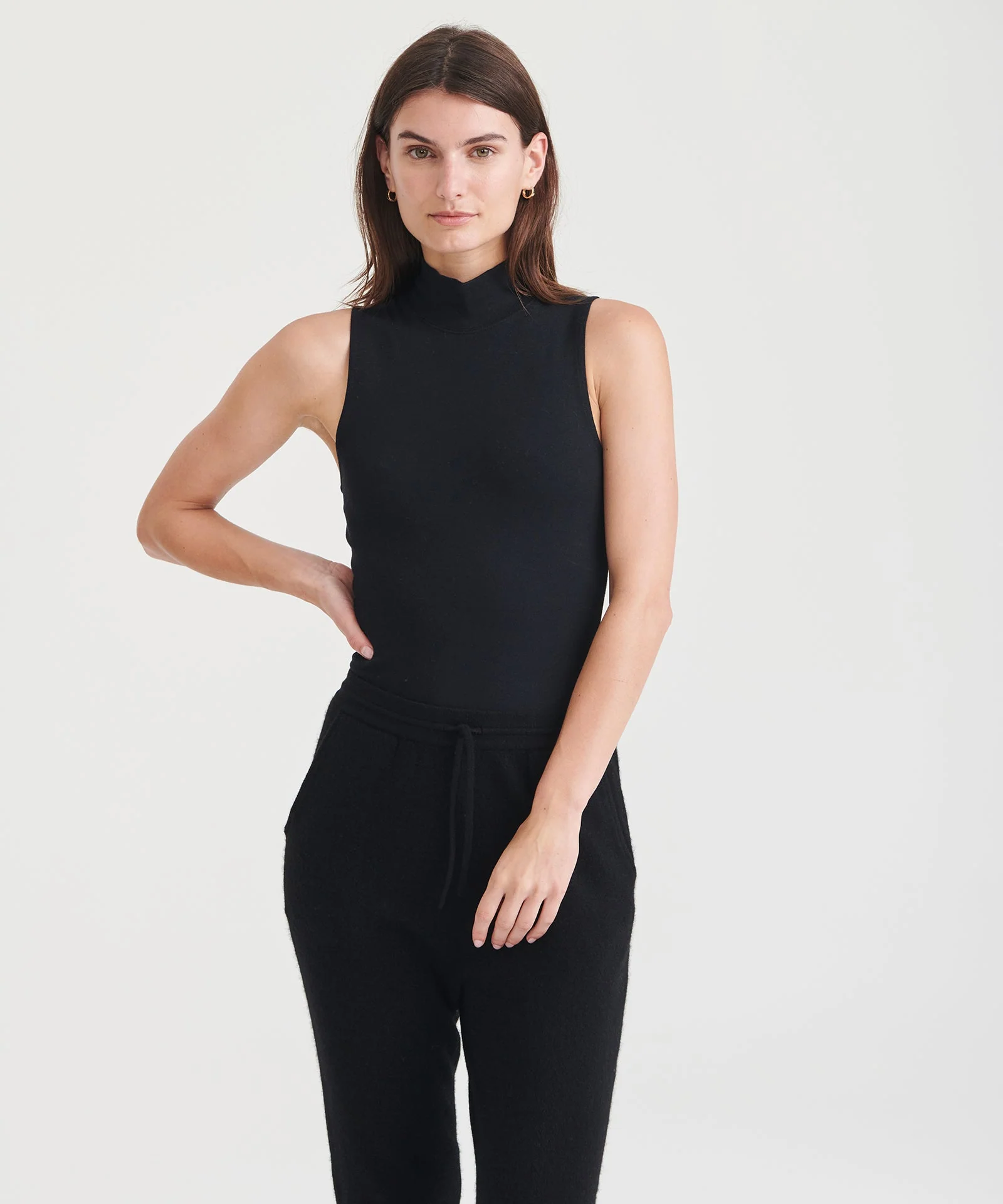 Modal Cashmere Sleeveless Mockneck Bodysuit - Image 10