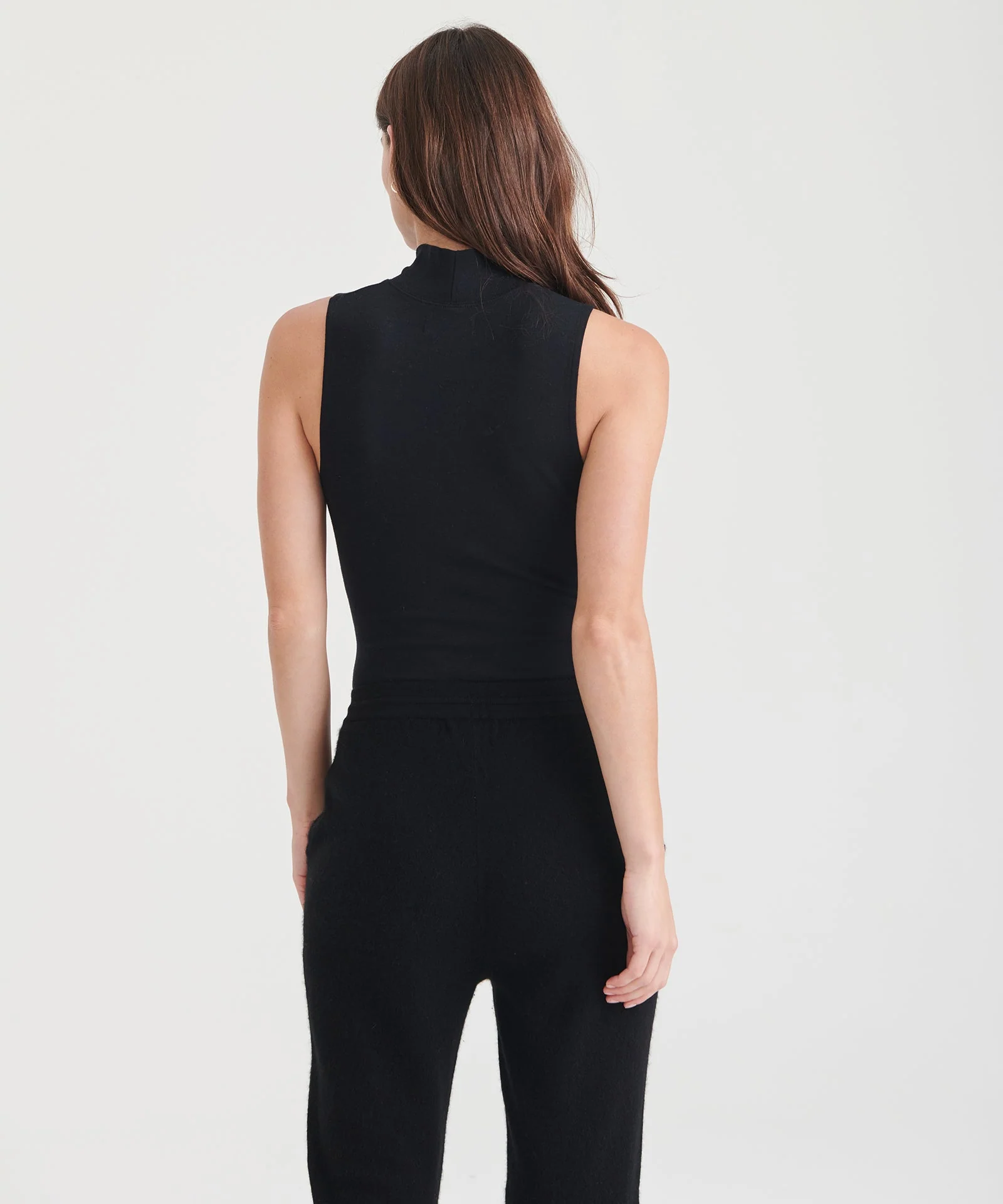 Modal Cashmere Sleeveless Mockneck Bodysuit - Image 11