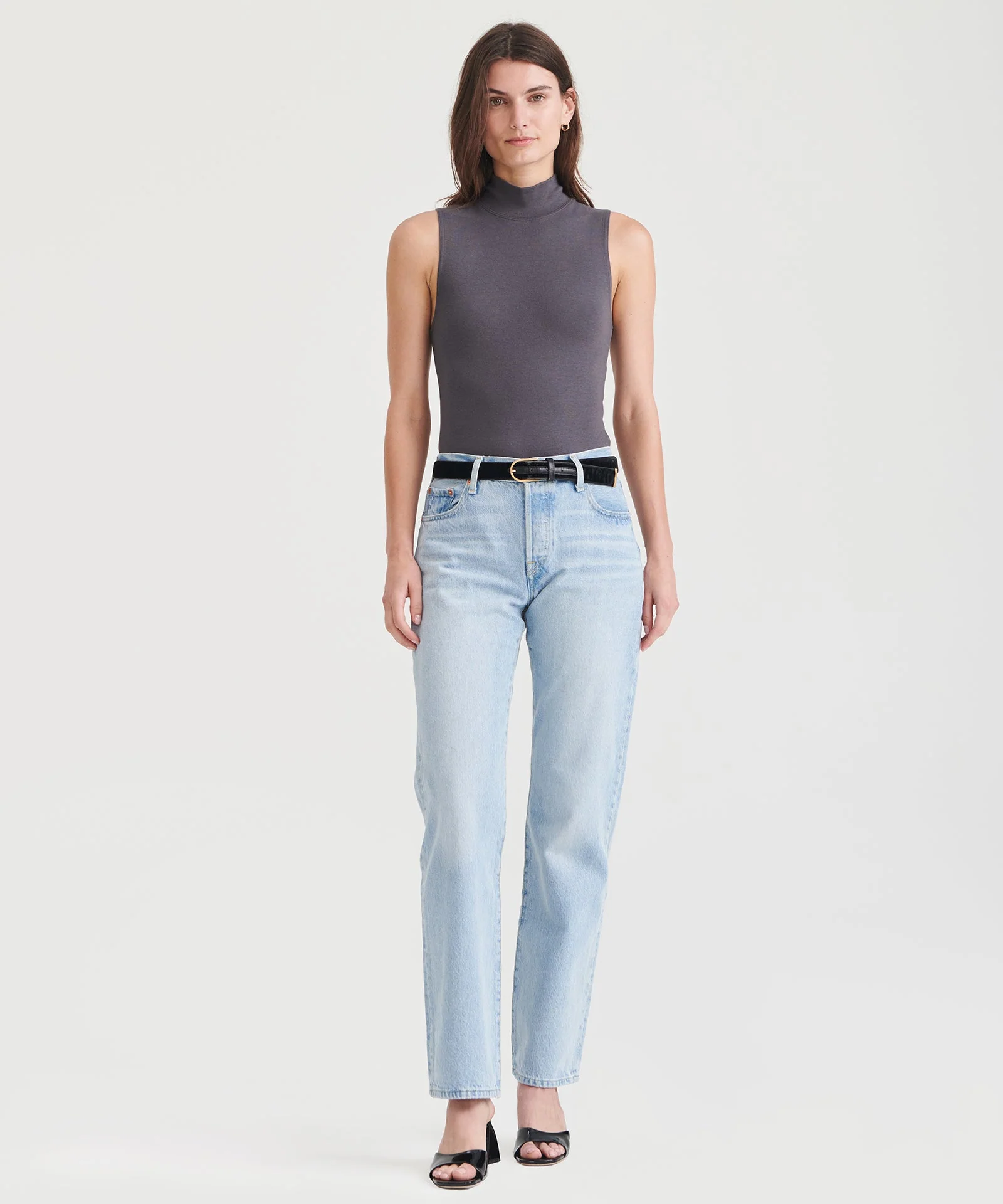 Modal Cashmere Sleeveless Mockneck Bodysuit - Image 17