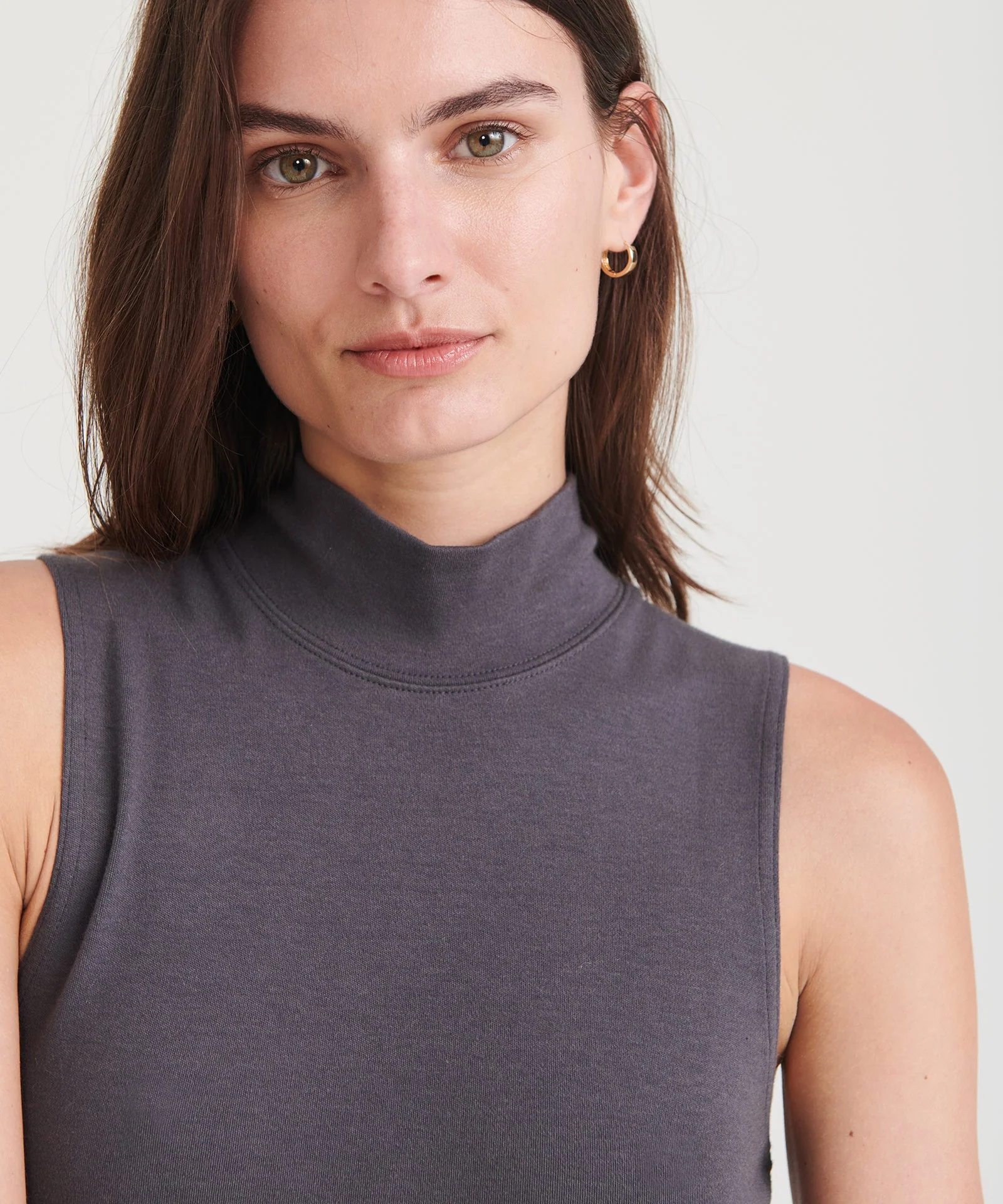 Modal Cashmere Sleeveless Mockneck Bodysuit - Image 18