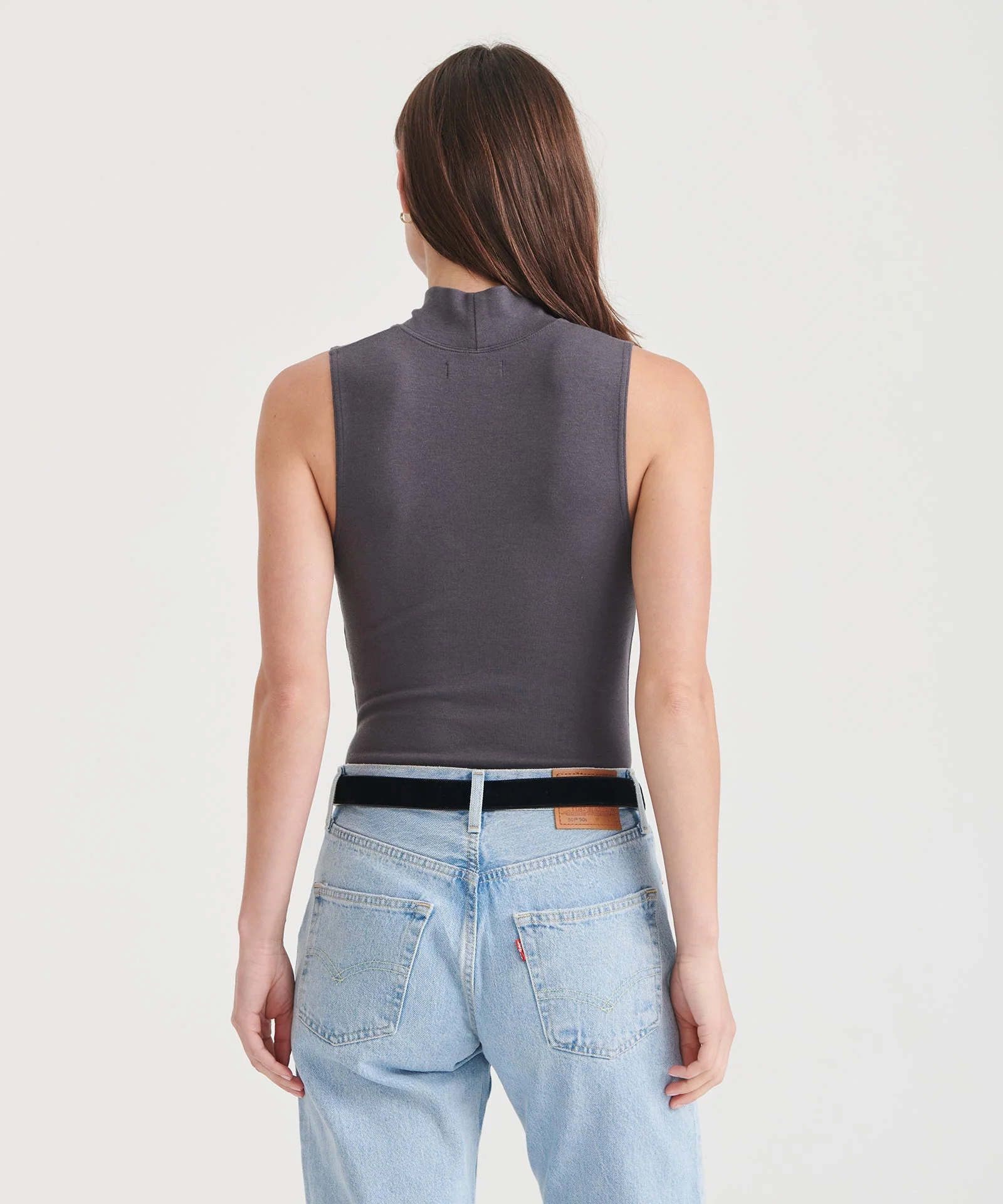 Modal Cashmere Sleeveless Mockneck Bodysuit - Image 20
