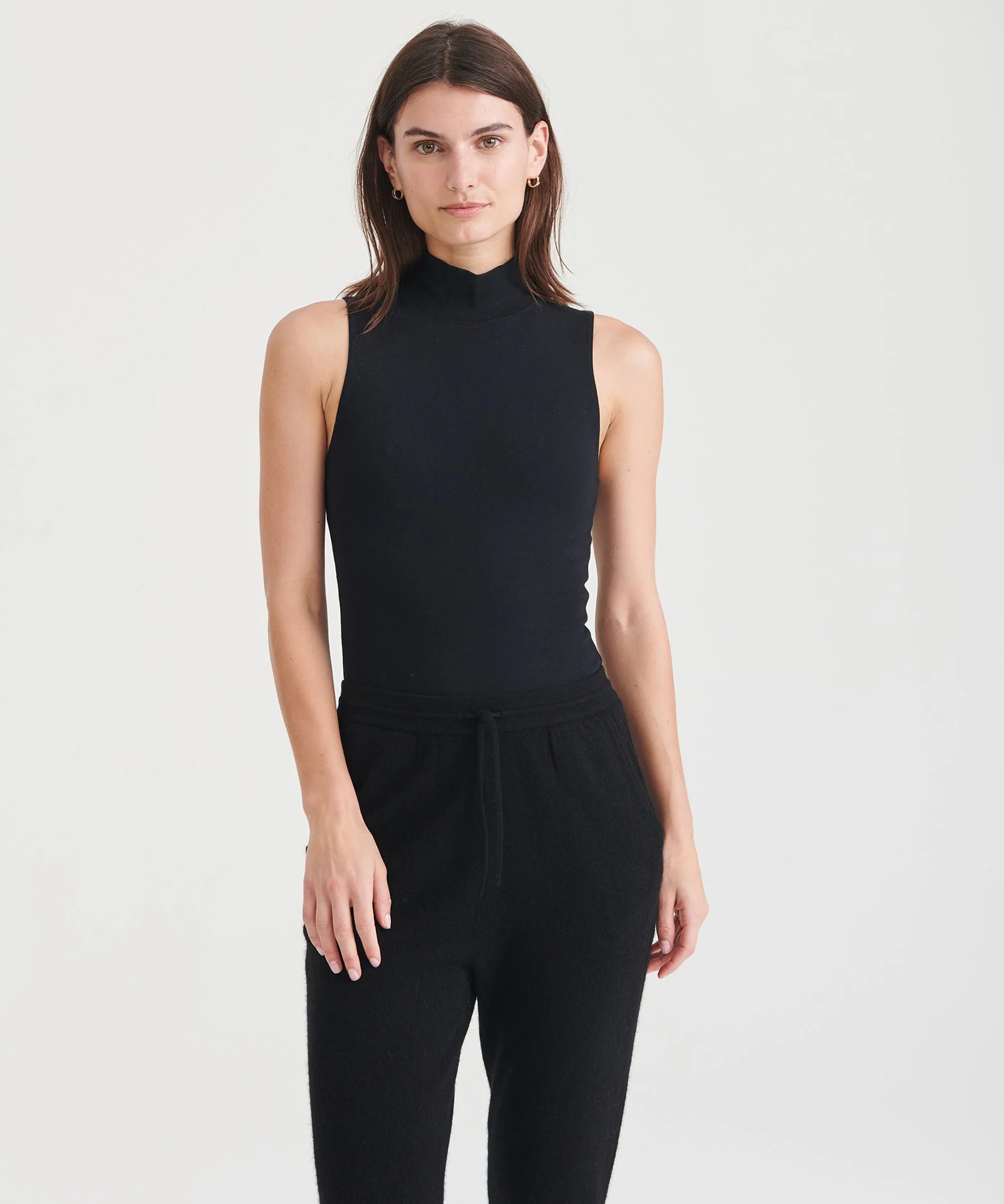 Modal Cashmere Sleeveless Mockneck Bodysuit - Image 6