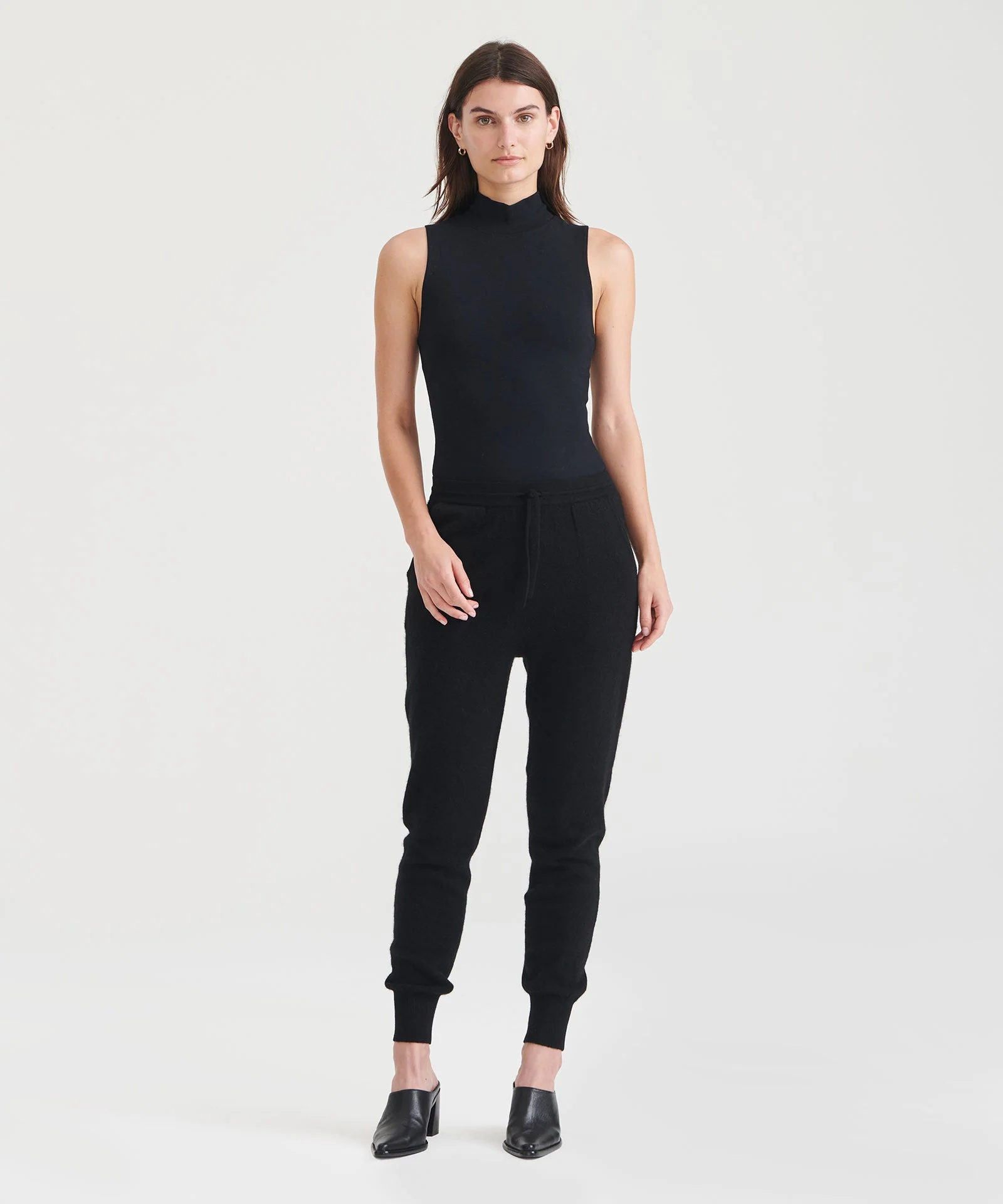 Modal Cashmere Sleeveless Mockneck Bodysuit - Image 7