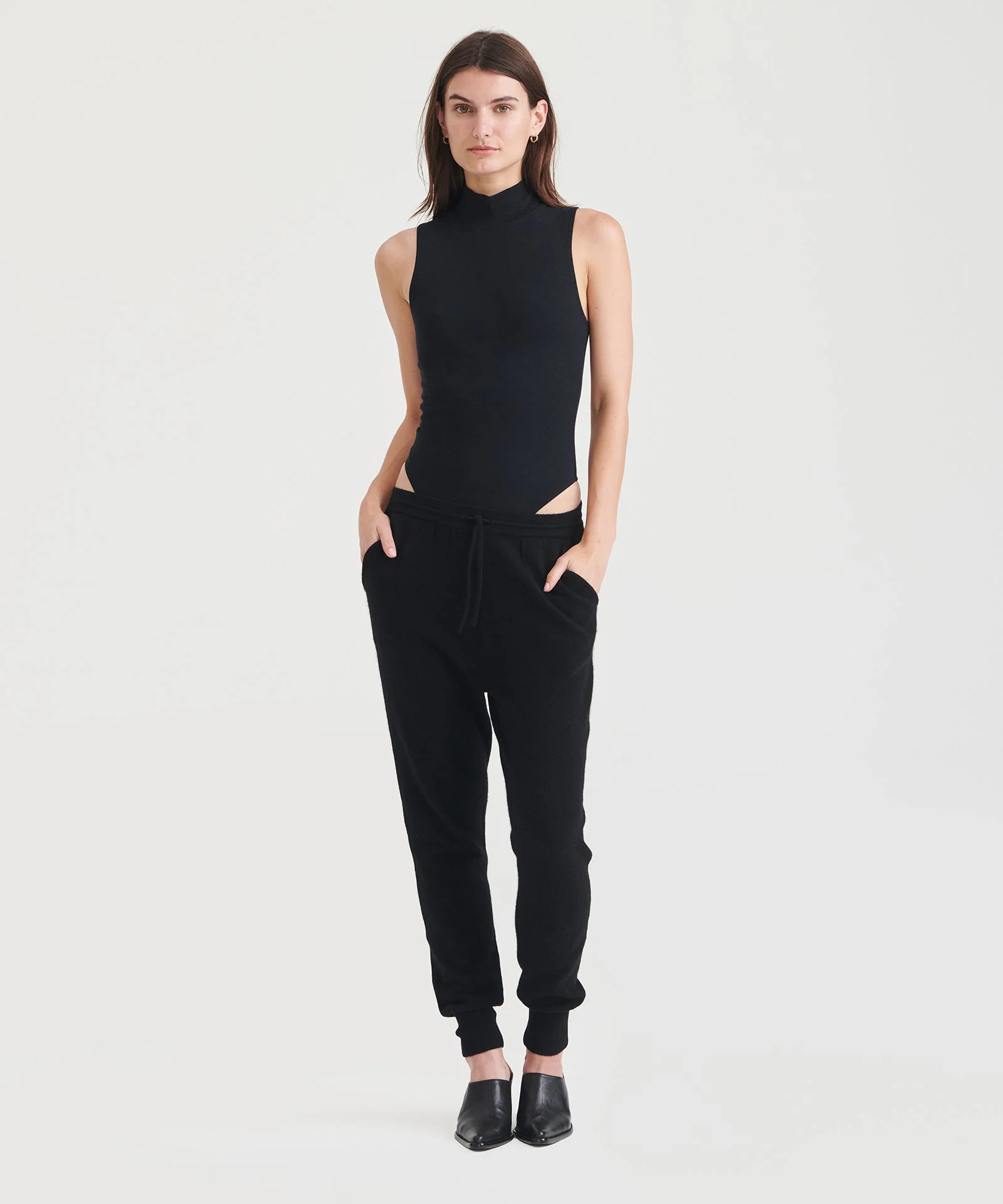 Modal Cashmere Sleeveless Mockneck Bodysuit - Image 8