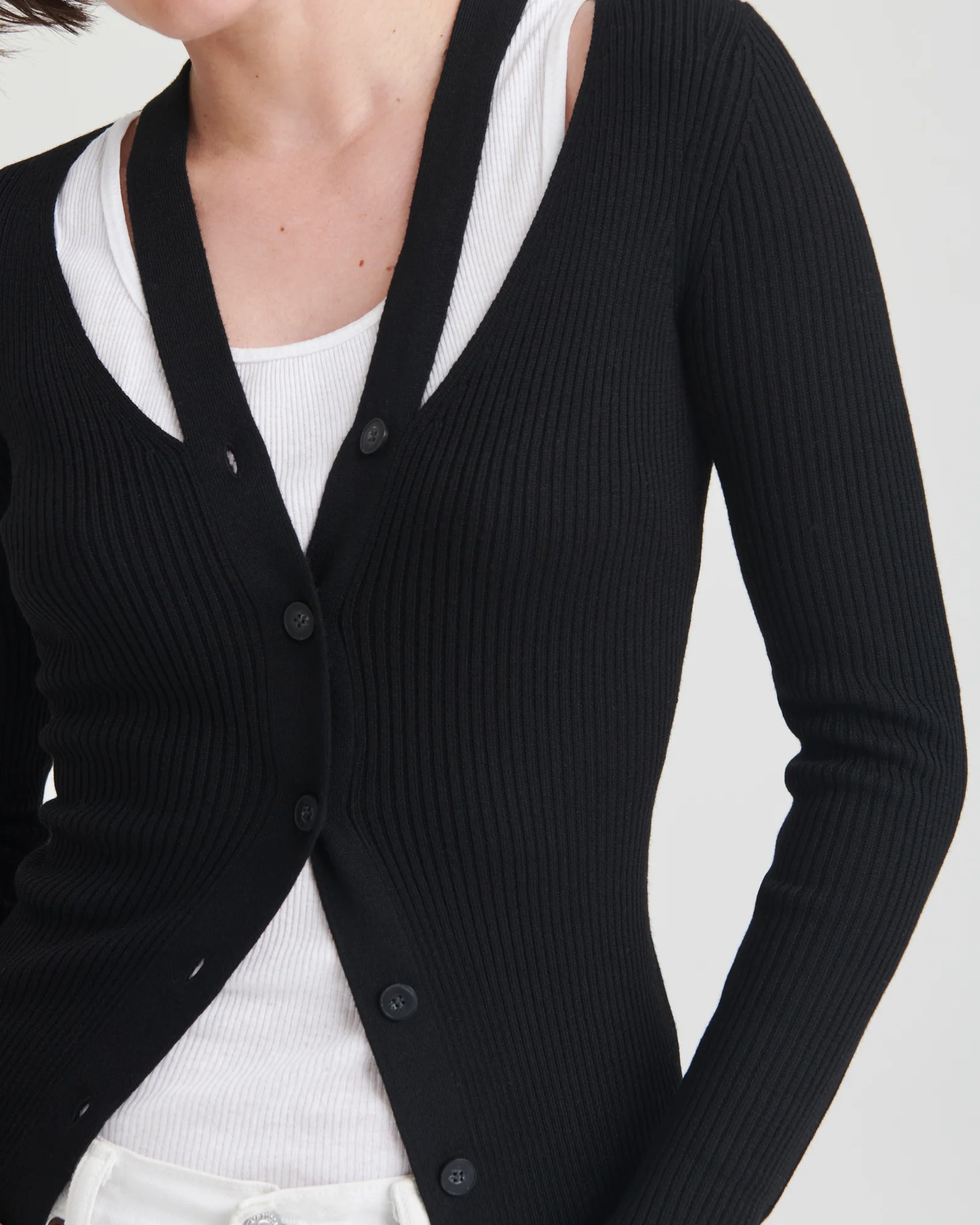 Ribbed Cut Out Cardigan - Image 7